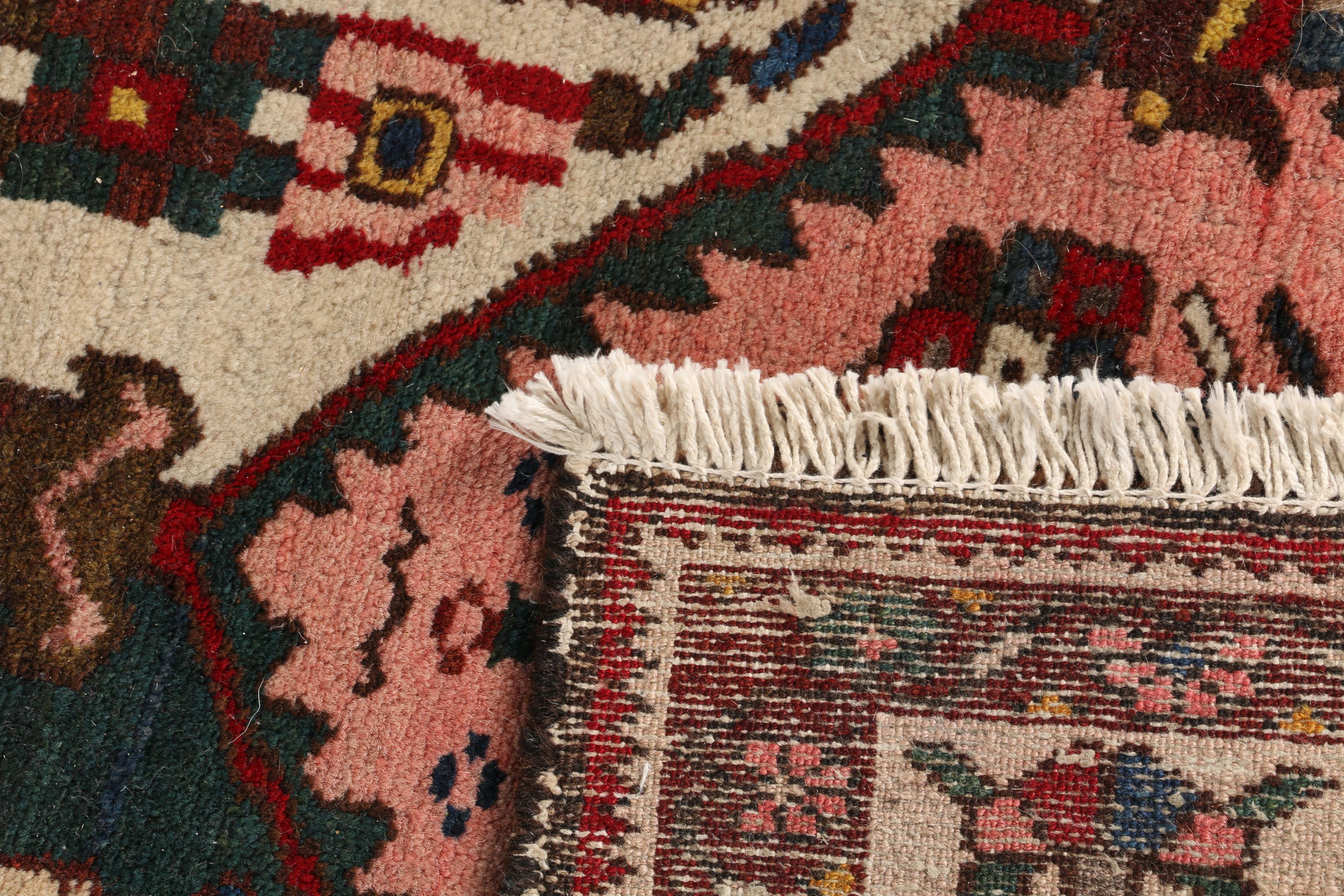 Hand-Knotted Indo-Bahktiari Area Rug