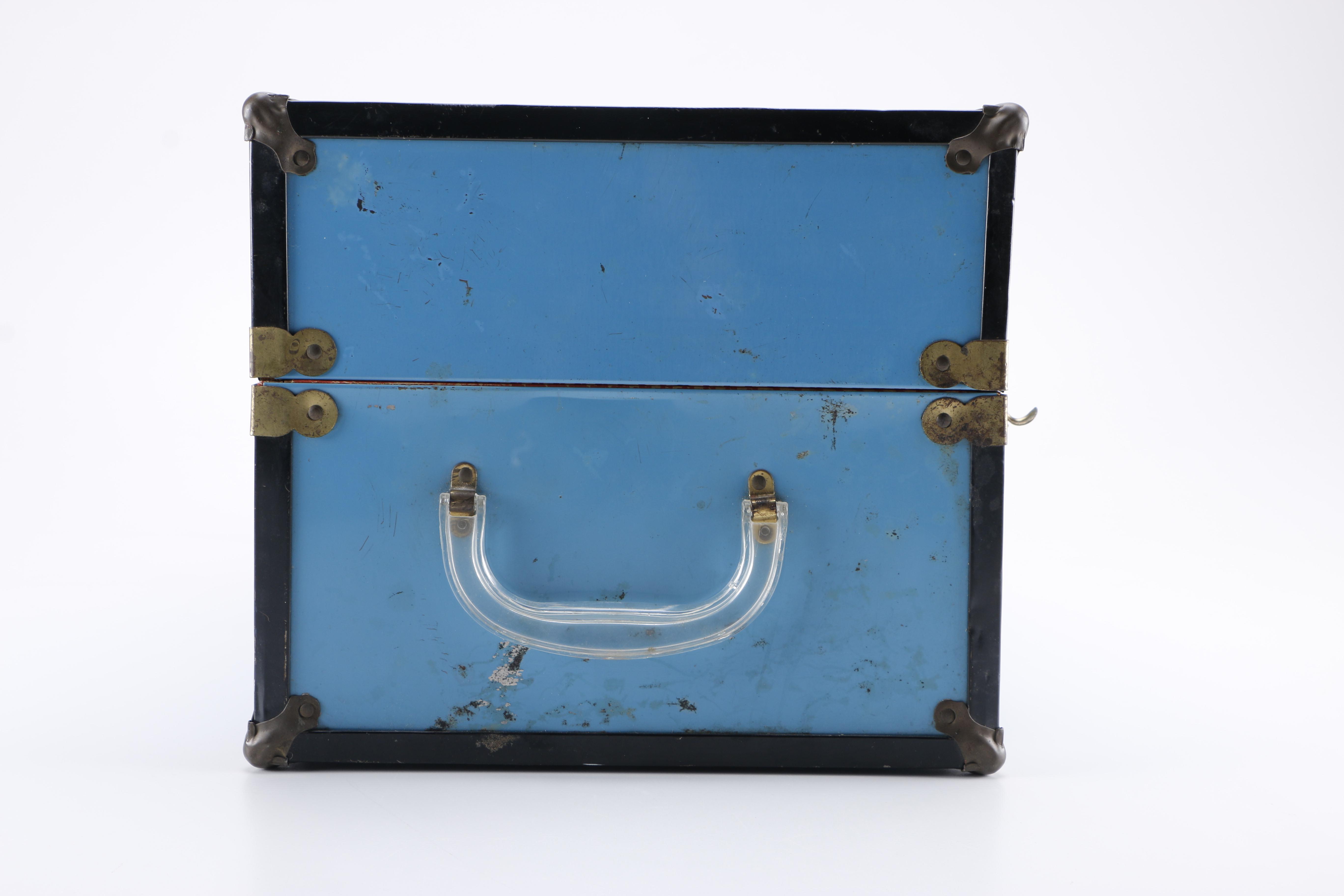 Blue and Black Cass Toys Doll Trunk