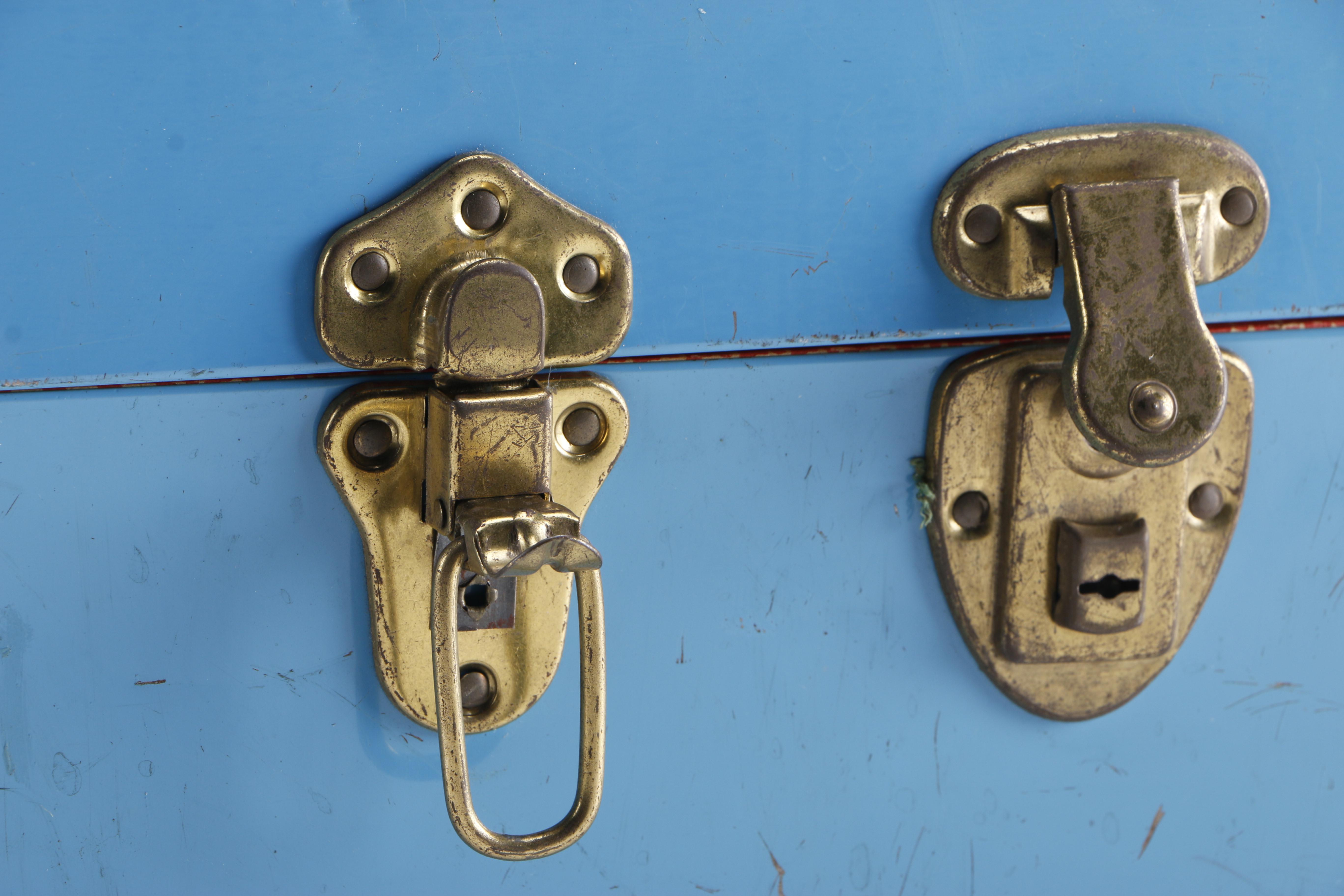 Blue and Black Cass Toys Doll Trunk