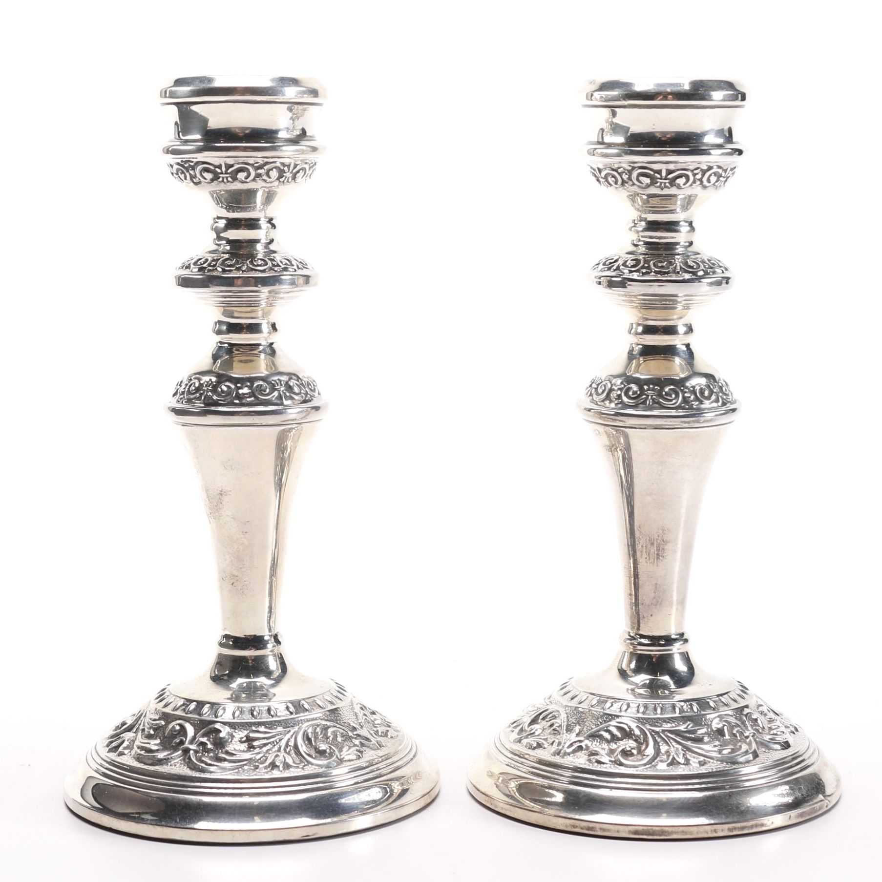 W I Broadway & Co. Weighted Sterling Candlesticks