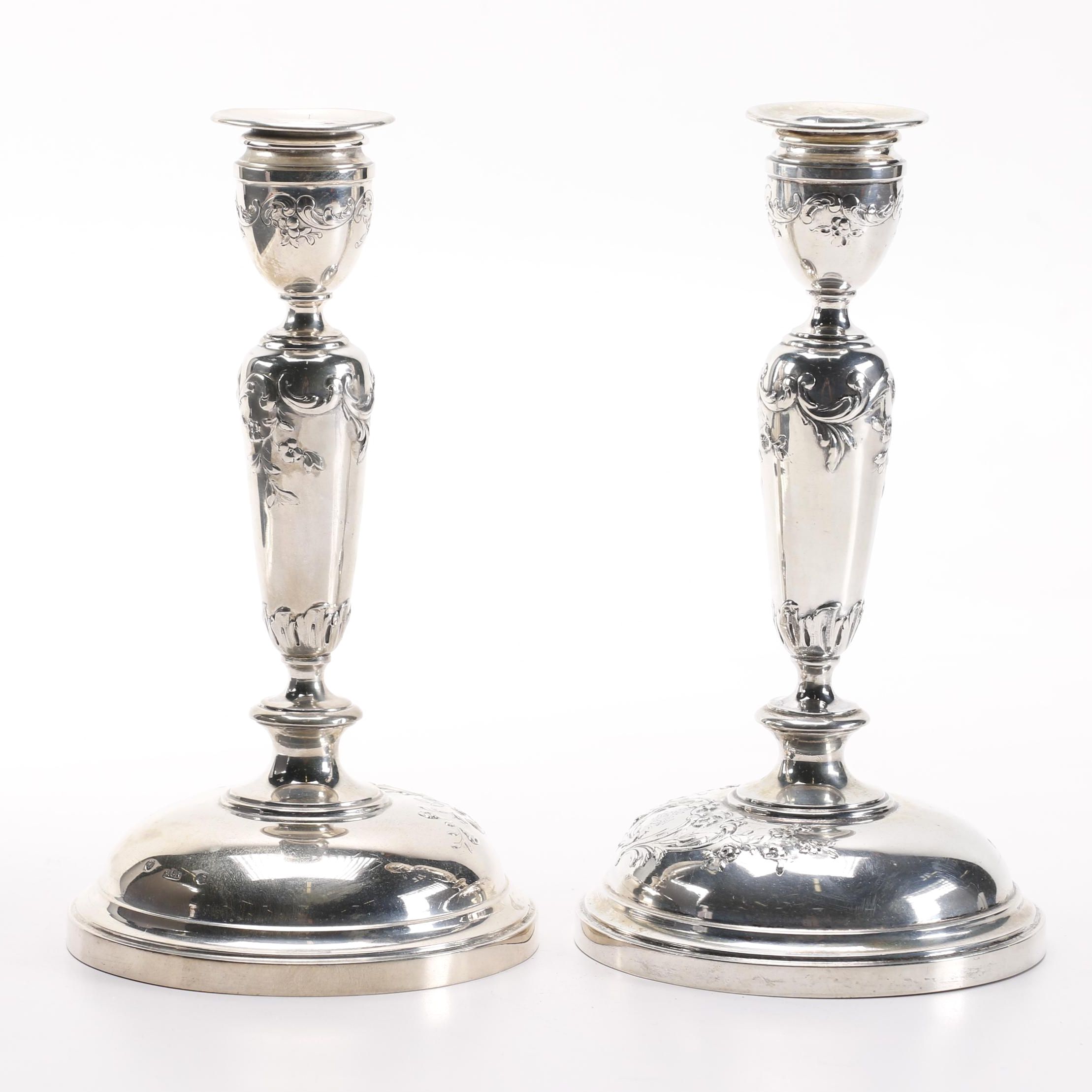 Austria-Hungary Josef Carl von Klinkosch 800 Silver Candlesticks