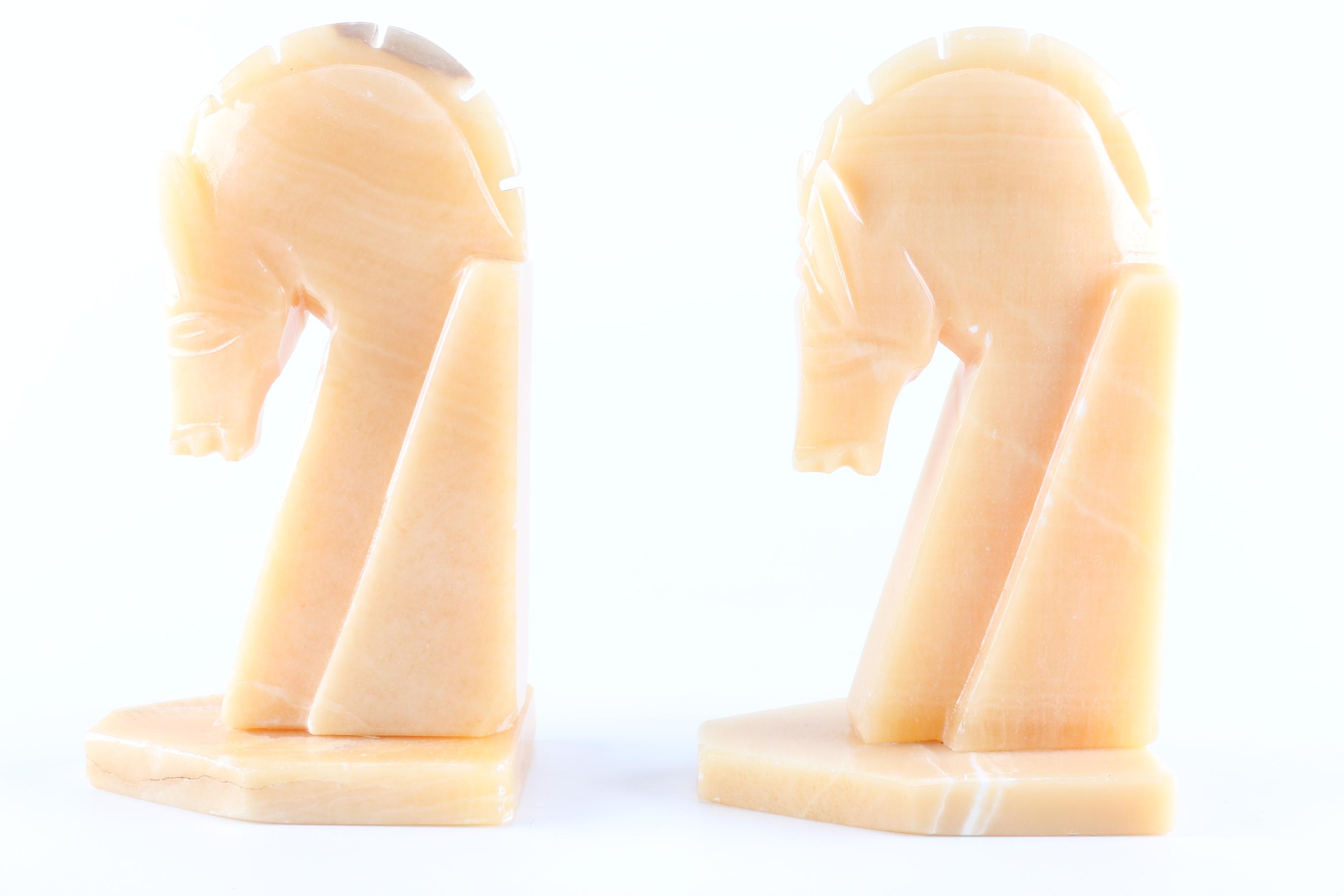 Onyx Horse Head Bookends