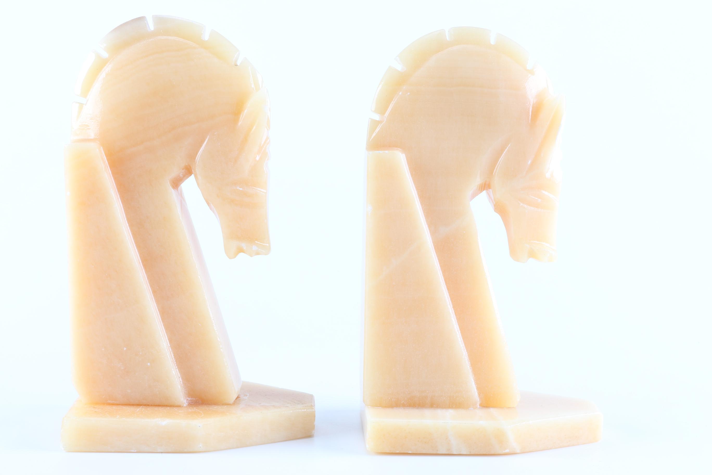 Onyx Horse Head Bookends