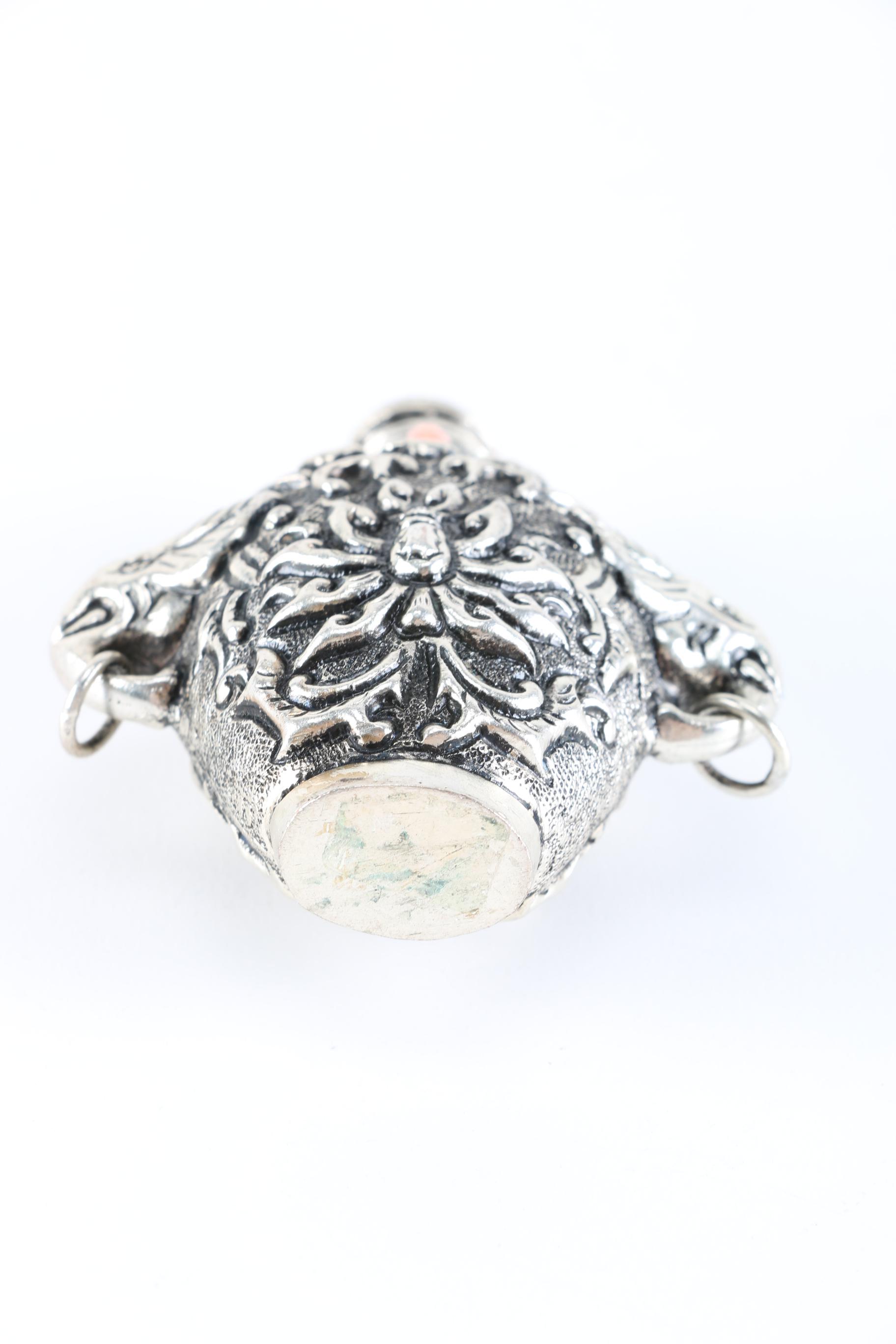 Silver Tone Decorative Snuff Bottle