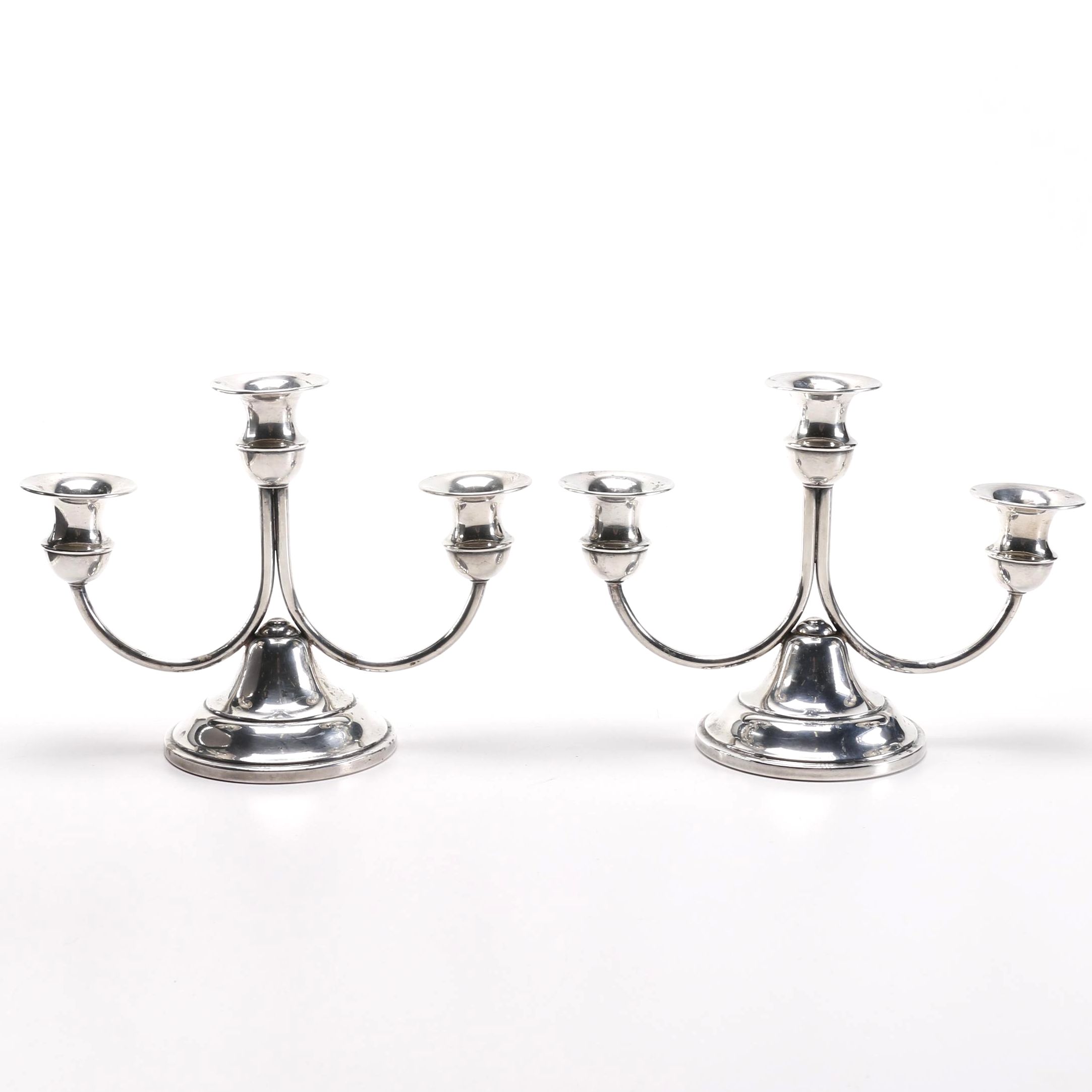 Circa 1950 Richard Dimes Company Weighted Sterling Candelabras