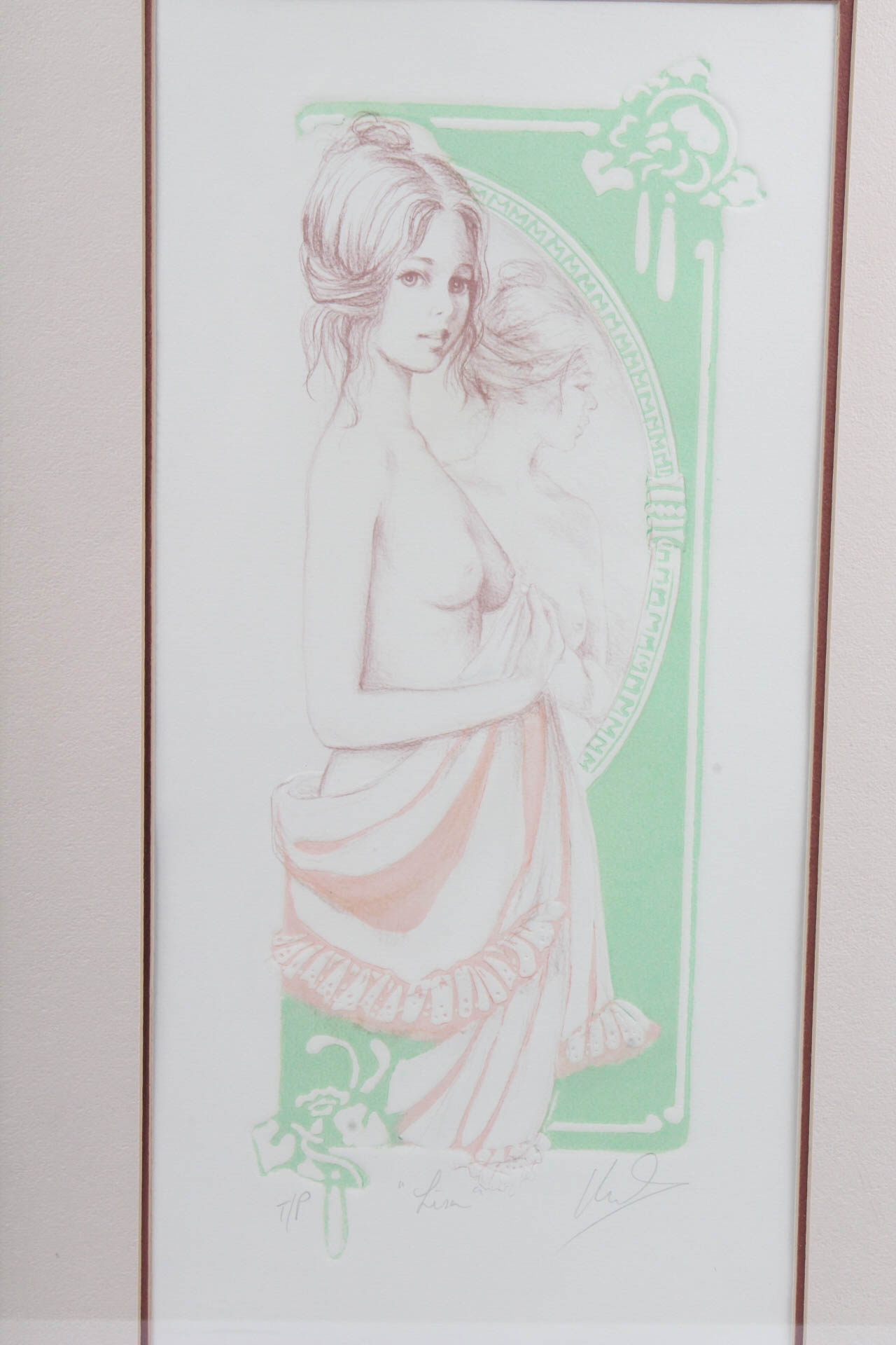 Mary Vickers Trial Proof Embossed Lithograph "Lisa"