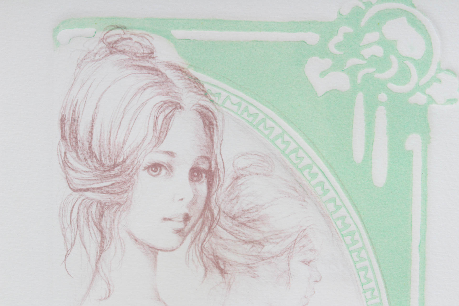 Mary Vickers Trial Proof Embossed Lithograph "Lisa"