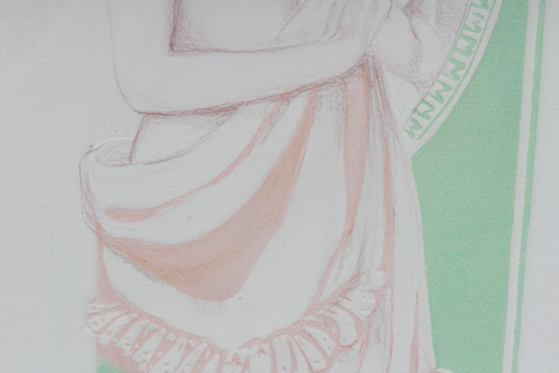 Mary Vickers Trial Proof Embossed Lithograph "Lisa"