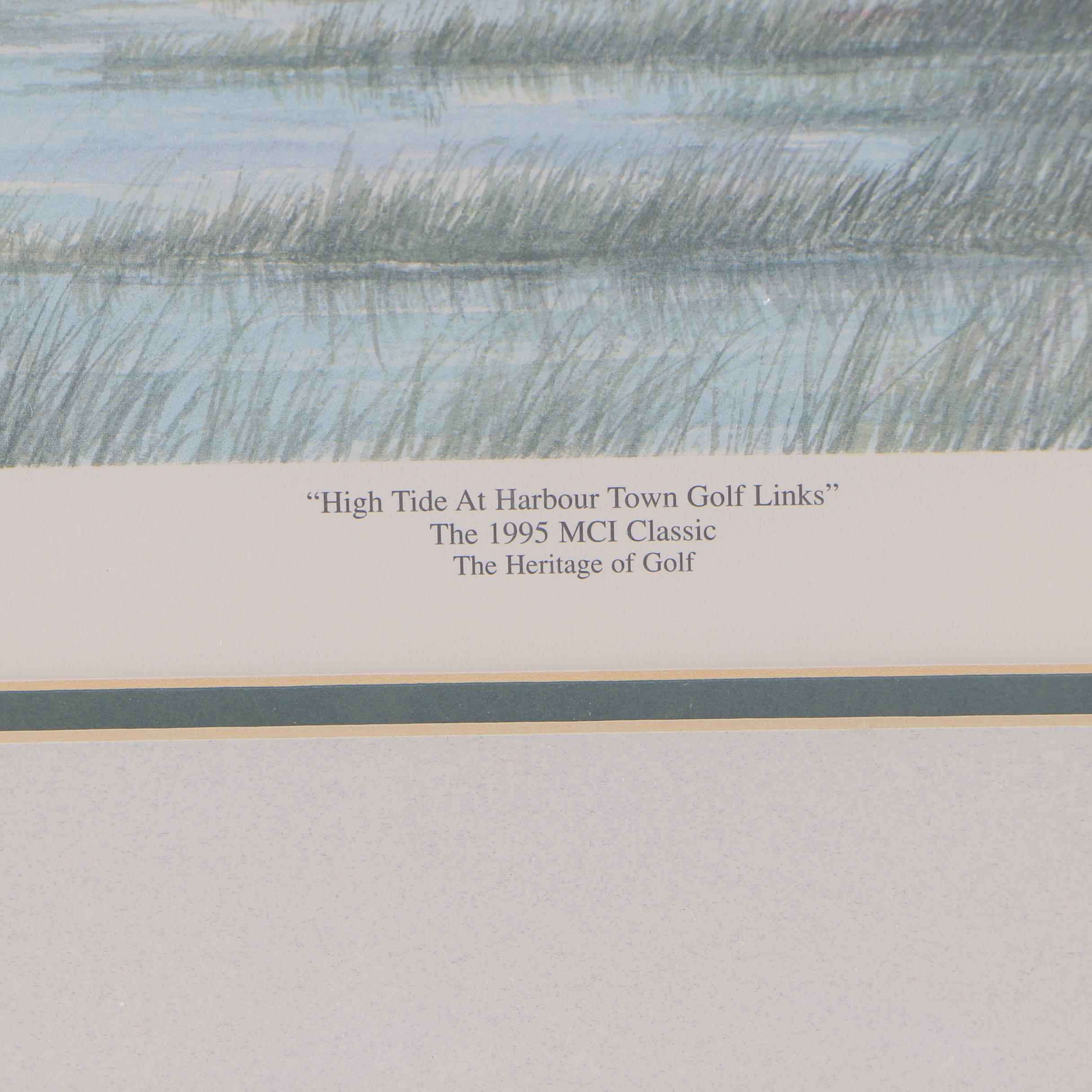 Barry Honoure Limited Edition Offset Lithograph "High Tide at Harbour Town Golf Links"