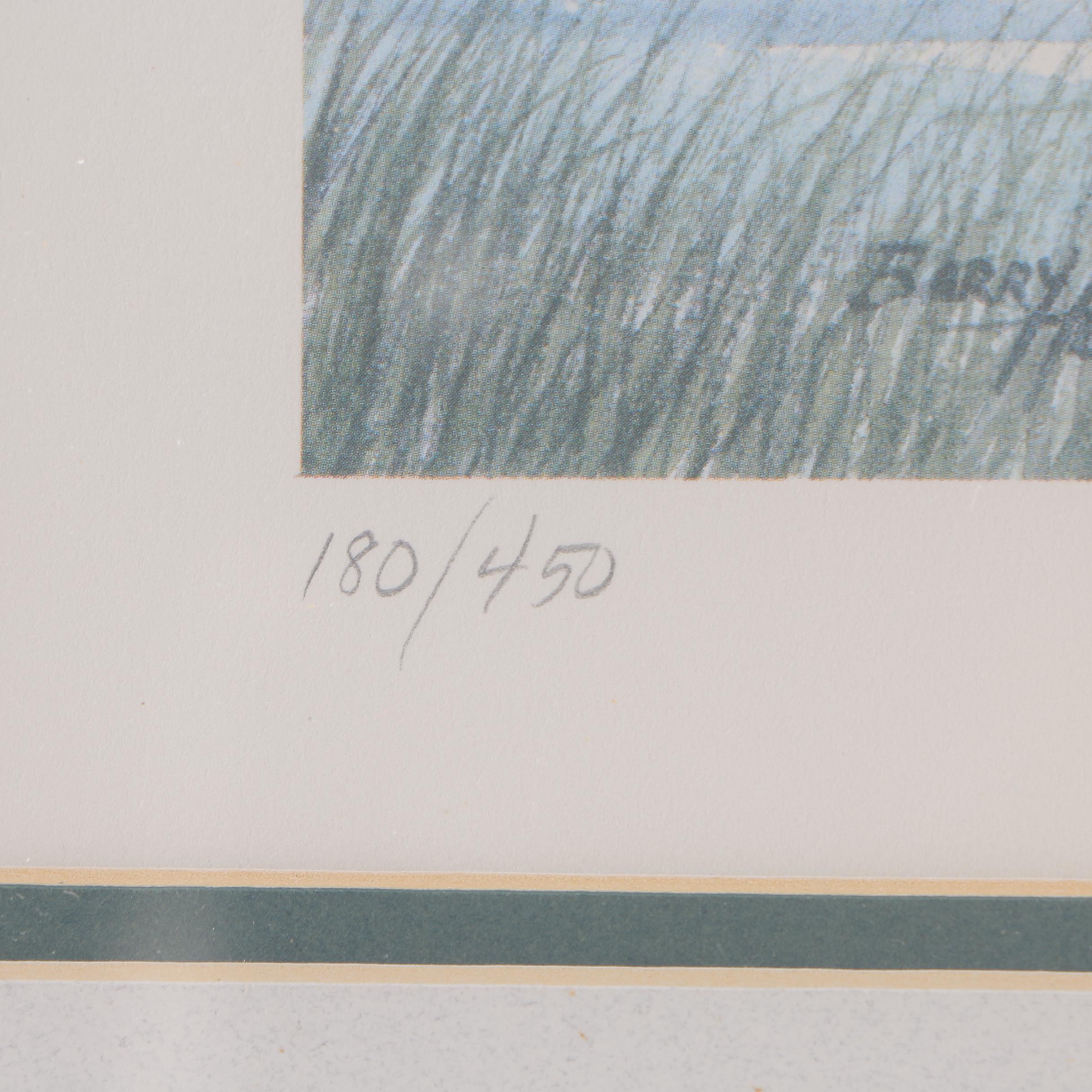 Barry Honoure Limited Edition Offset Lithograph "High Tide at Harbour Town Golf Links"