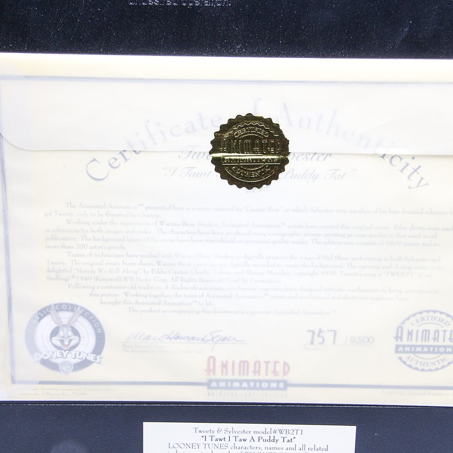 Looney Tunes Animated Animations "Tweety and Sylvester" Animatronic Art