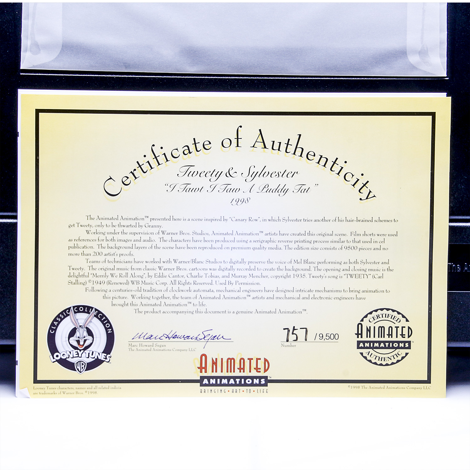 Looney Tunes Animated Animations "Tweety and Sylvester" Animatronic Art