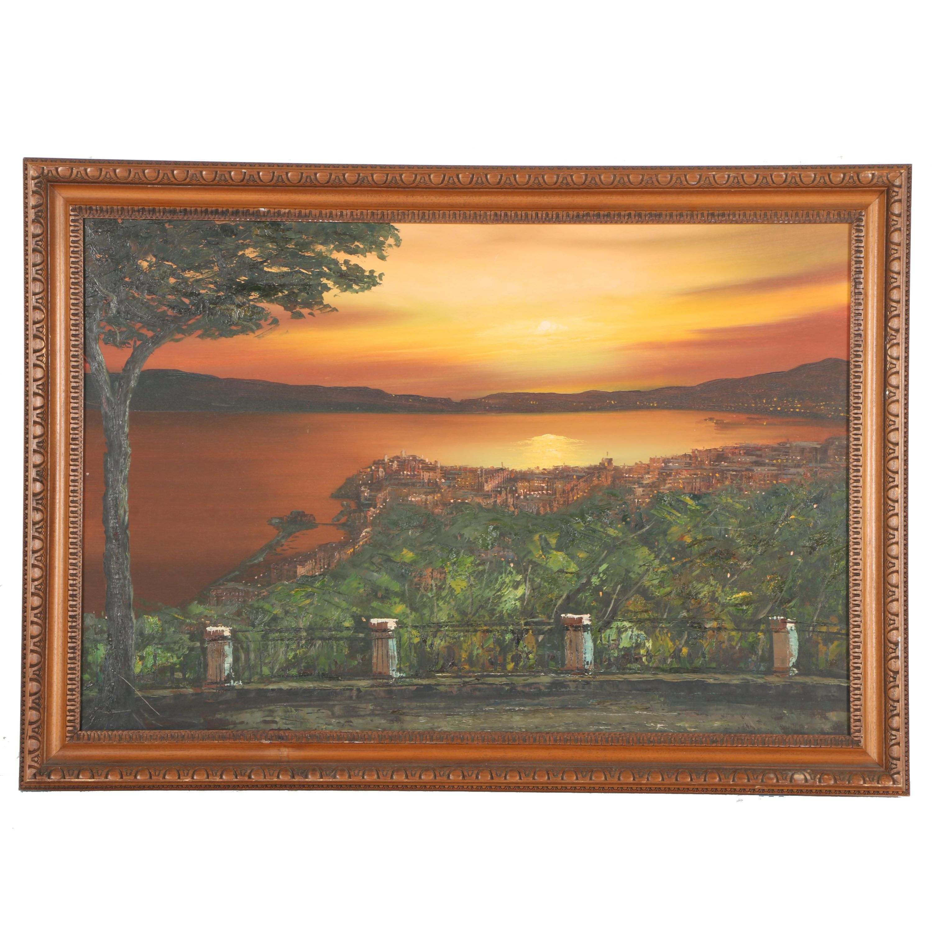 Sunset on Bay Oil On Canvas Painting