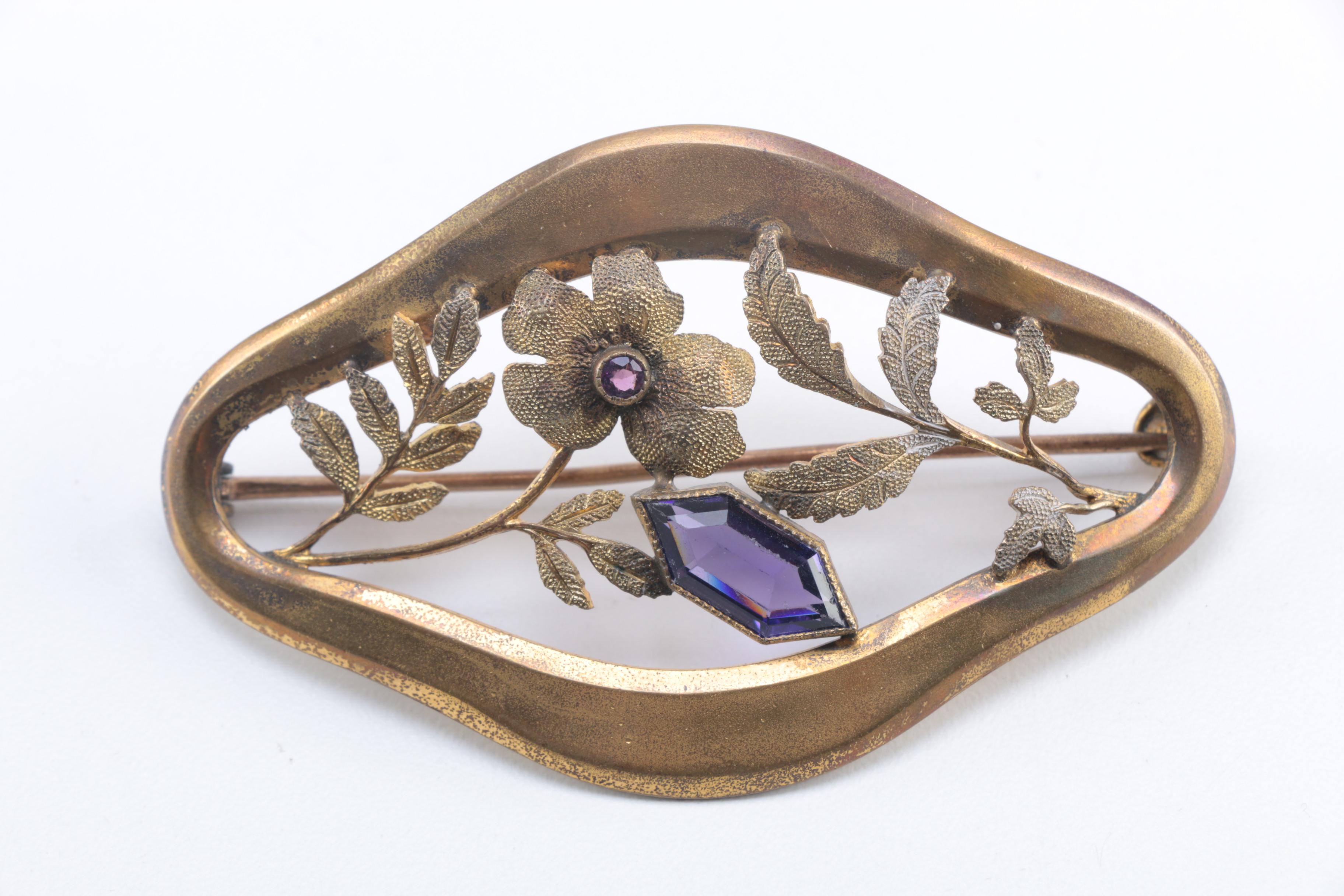 Antique and Vintage Costume Brooches and Bangle Bracelet