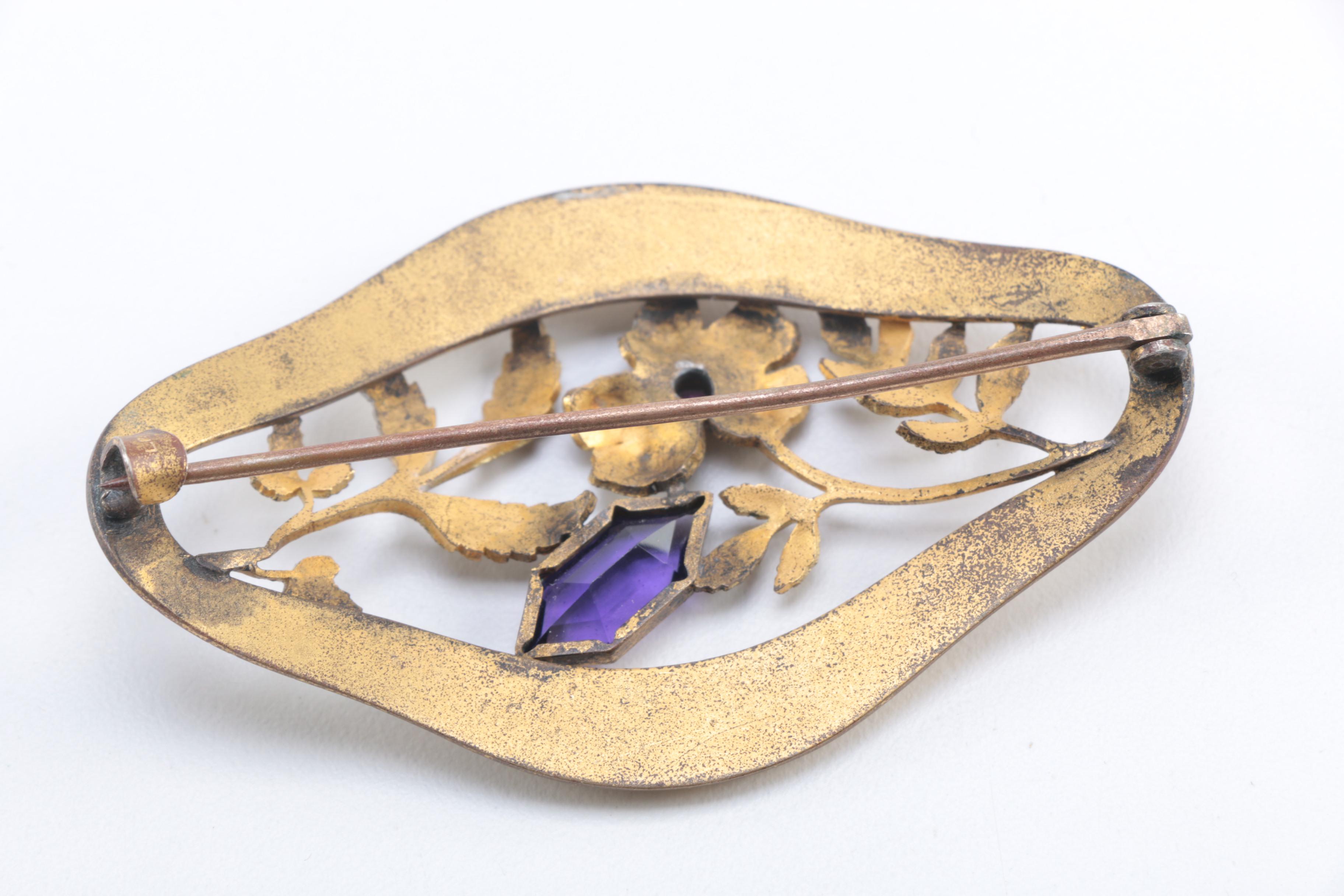 Antique and Vintage Costume Brooches and Bangle Bracelet