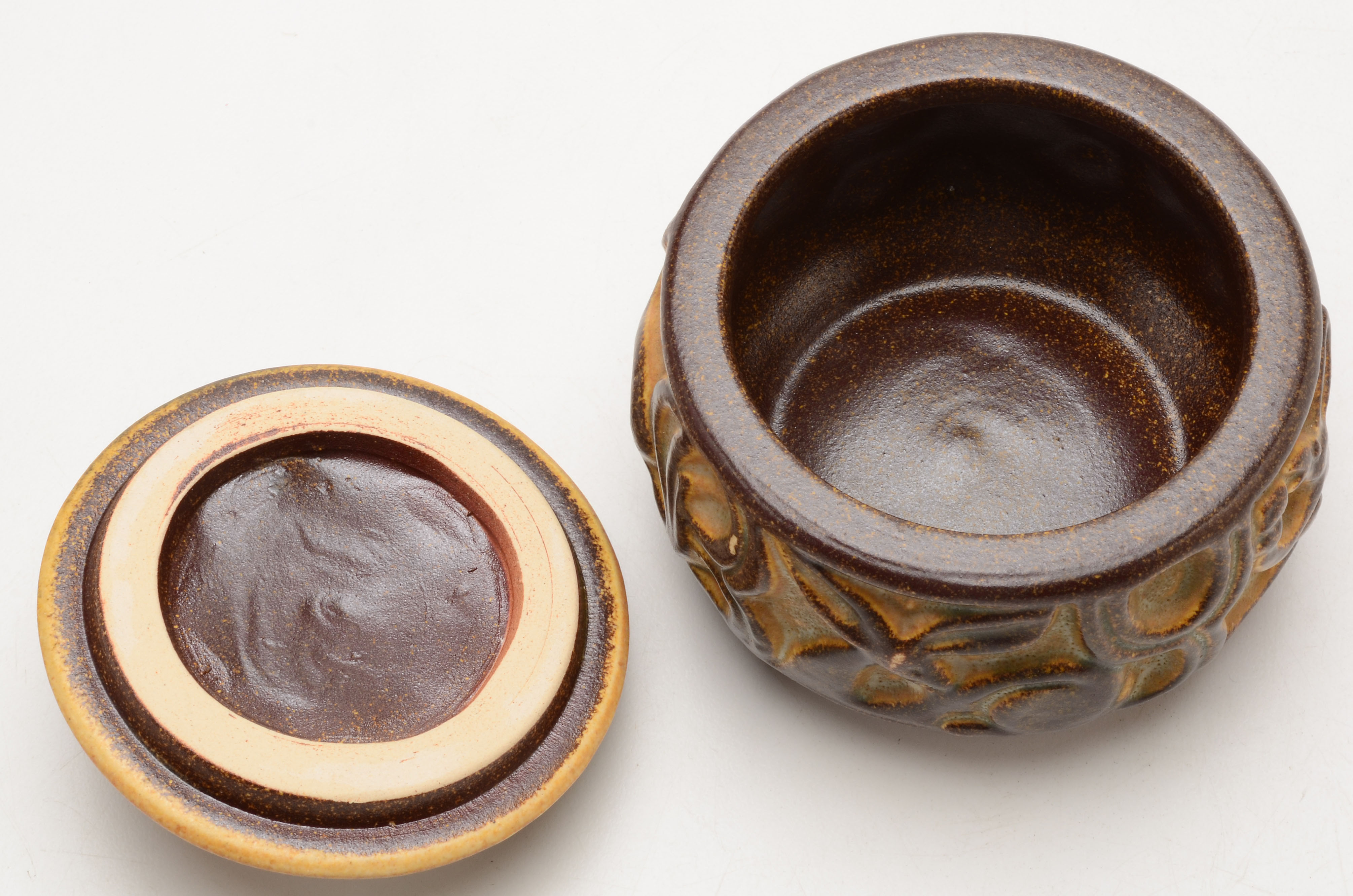 Marianne Starck Stoneware Lidded Dish with Animal Motif