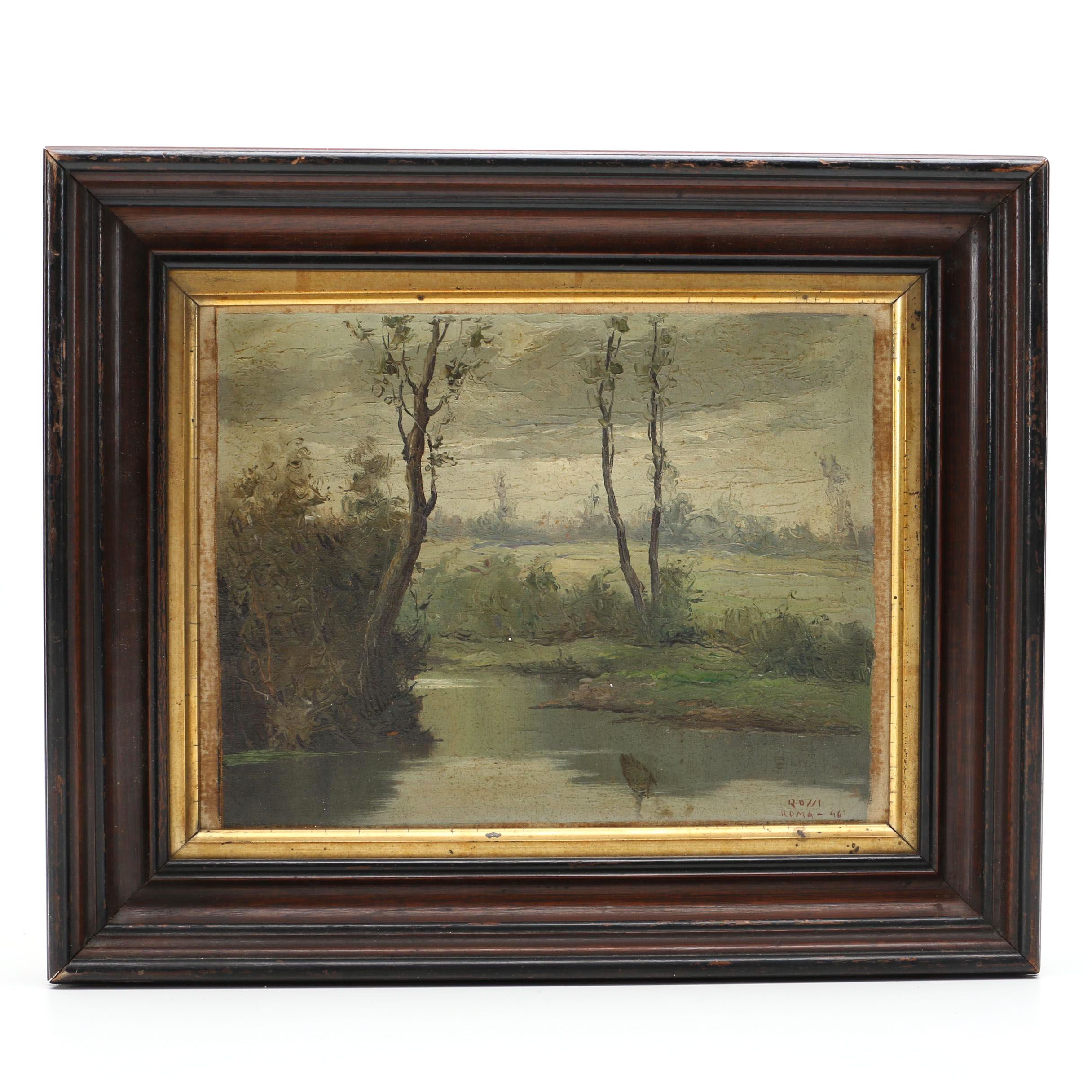 1946 Signed Original Oil on Canvas Board