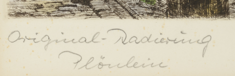 Pair of Heiner Kramer Original Hand-Colored Etchings