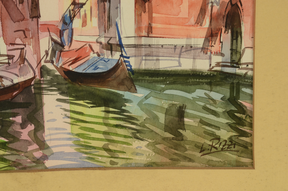 Pair of L. Rizzi Venetian Watercolors