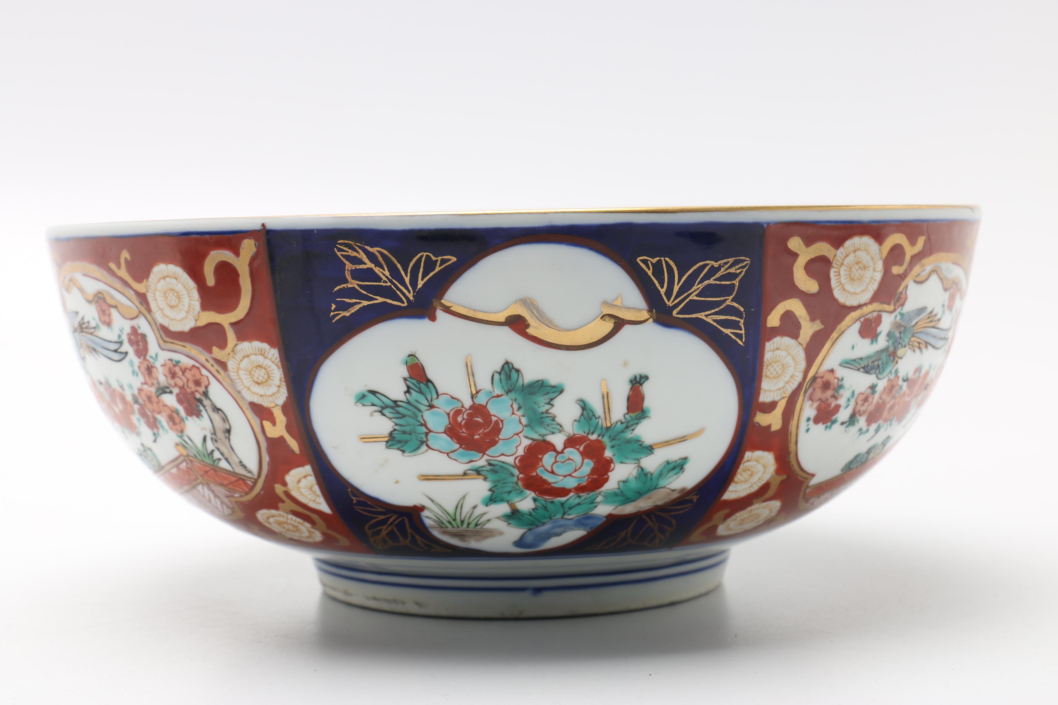 Japanese Imari Bowl on a Wooden Stand