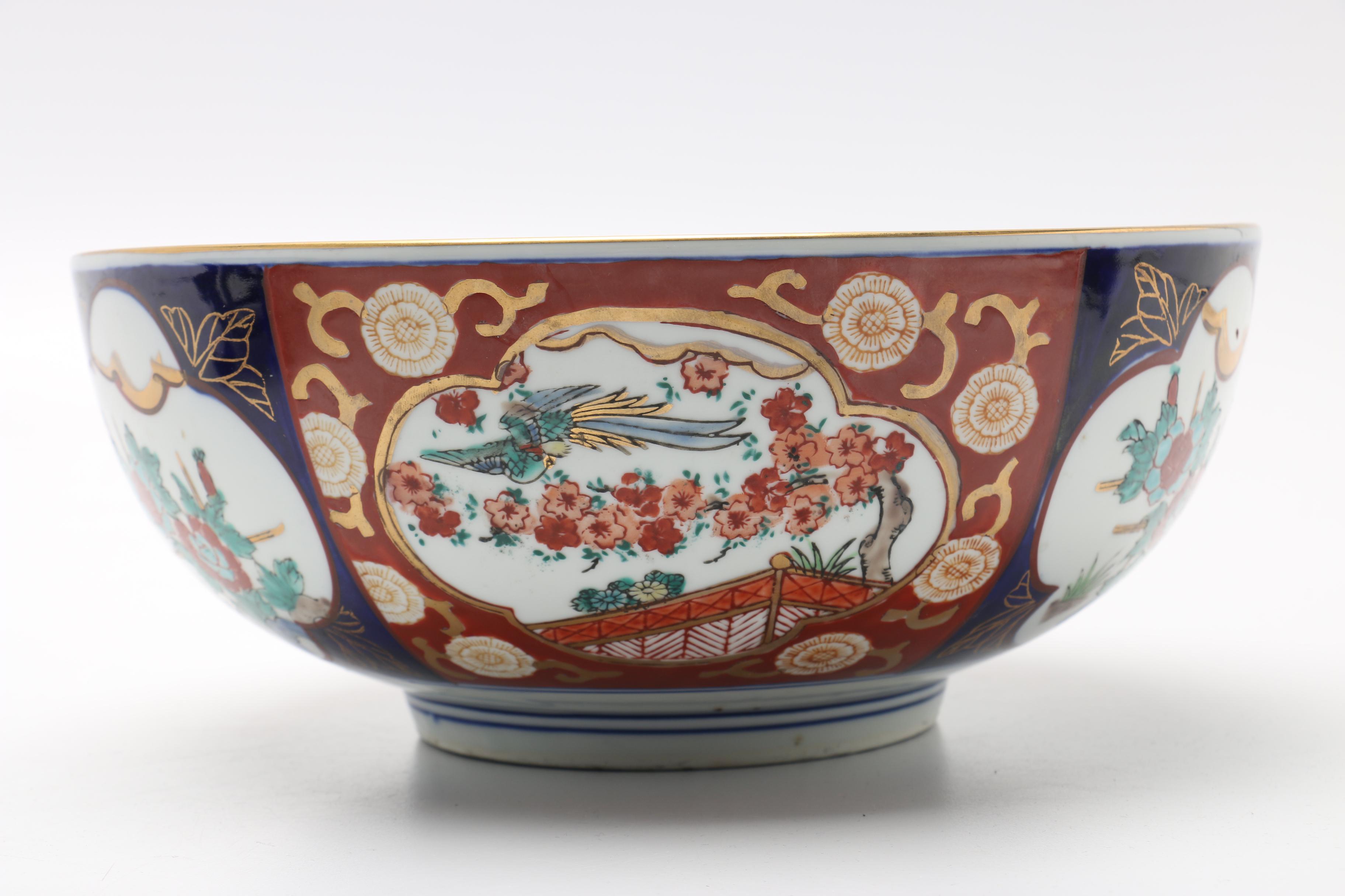 Japanese Imari Bowl on a Wooden Stand