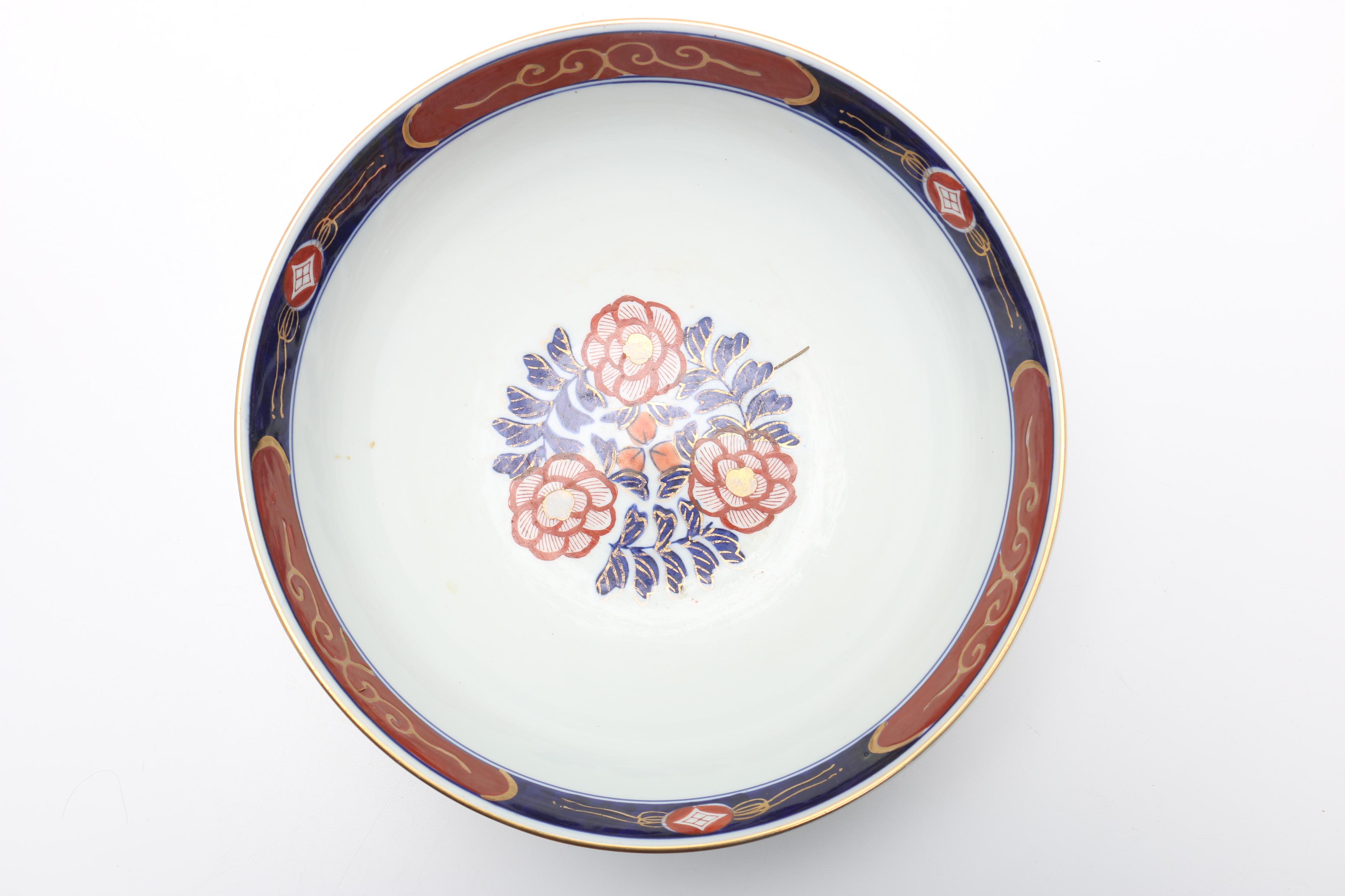 Japanese Imari Bowl on a Wooden Stand