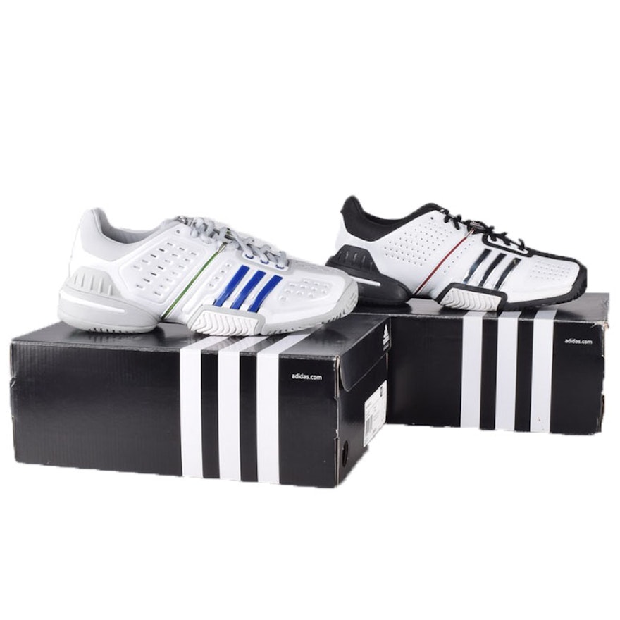 Two Pairs of Men's Adidas "Barricade 6.0" Tennis Shoes