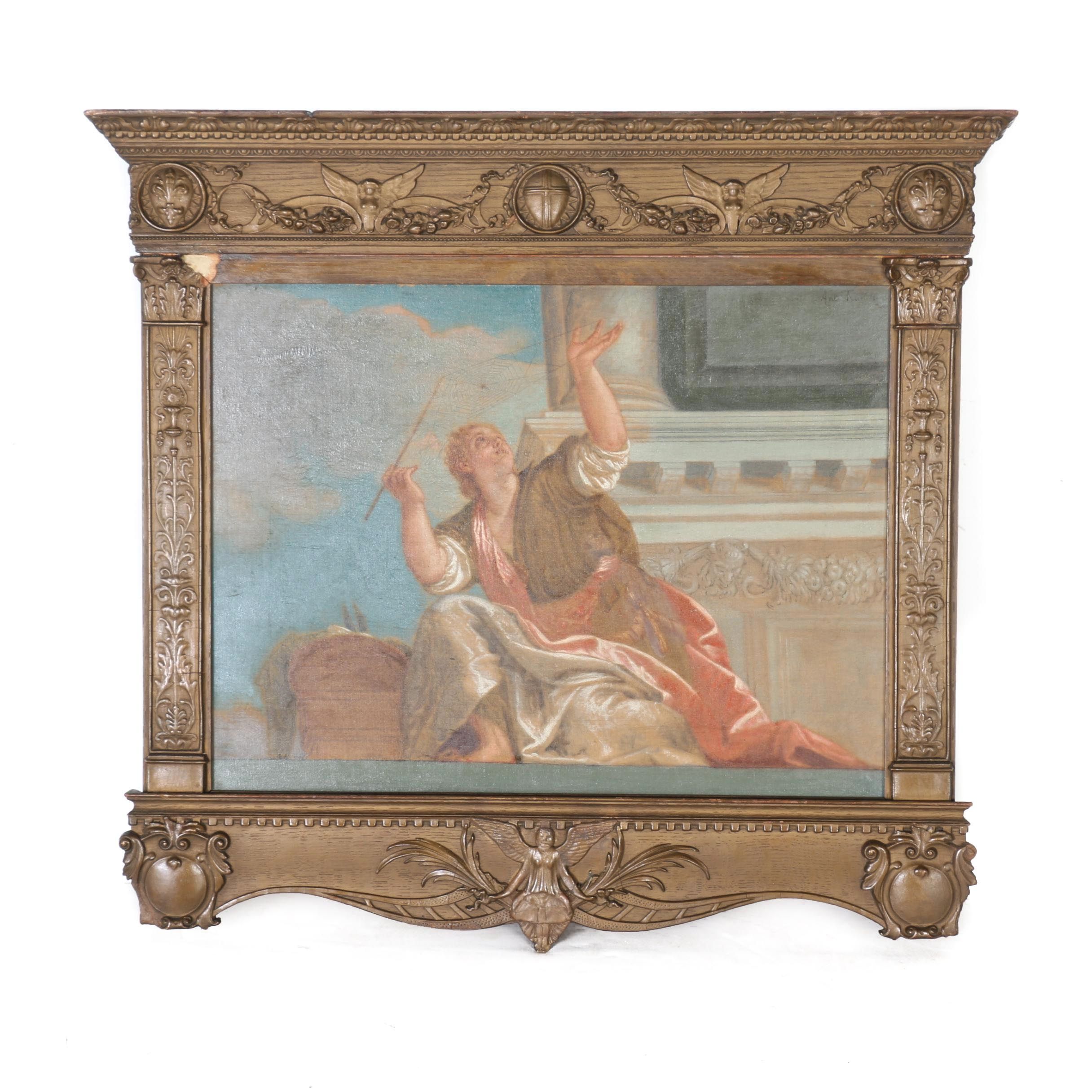 Antonio Franchini Oil on Canvas "Arachne Spinning a Web"