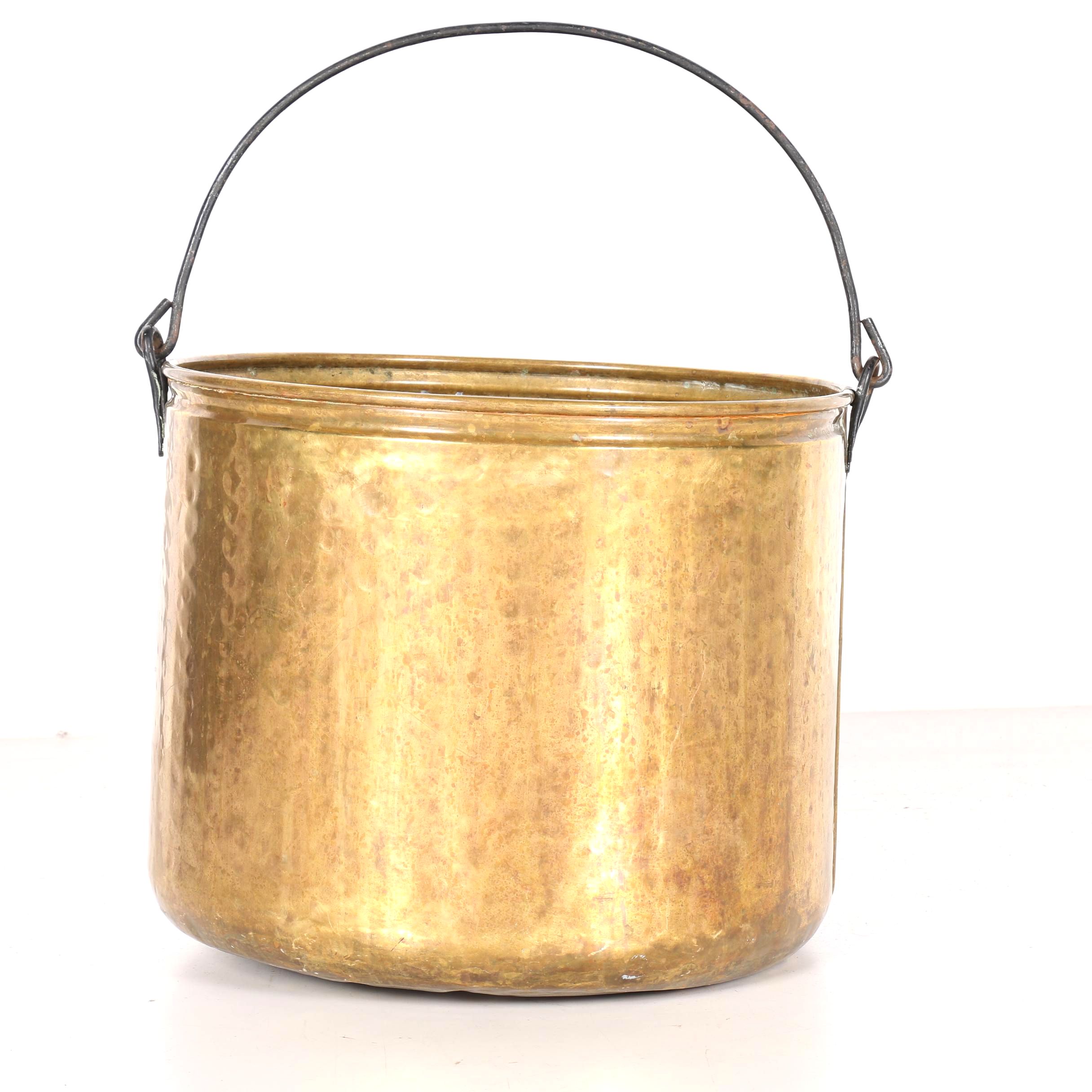 Hammered Brass Bucket