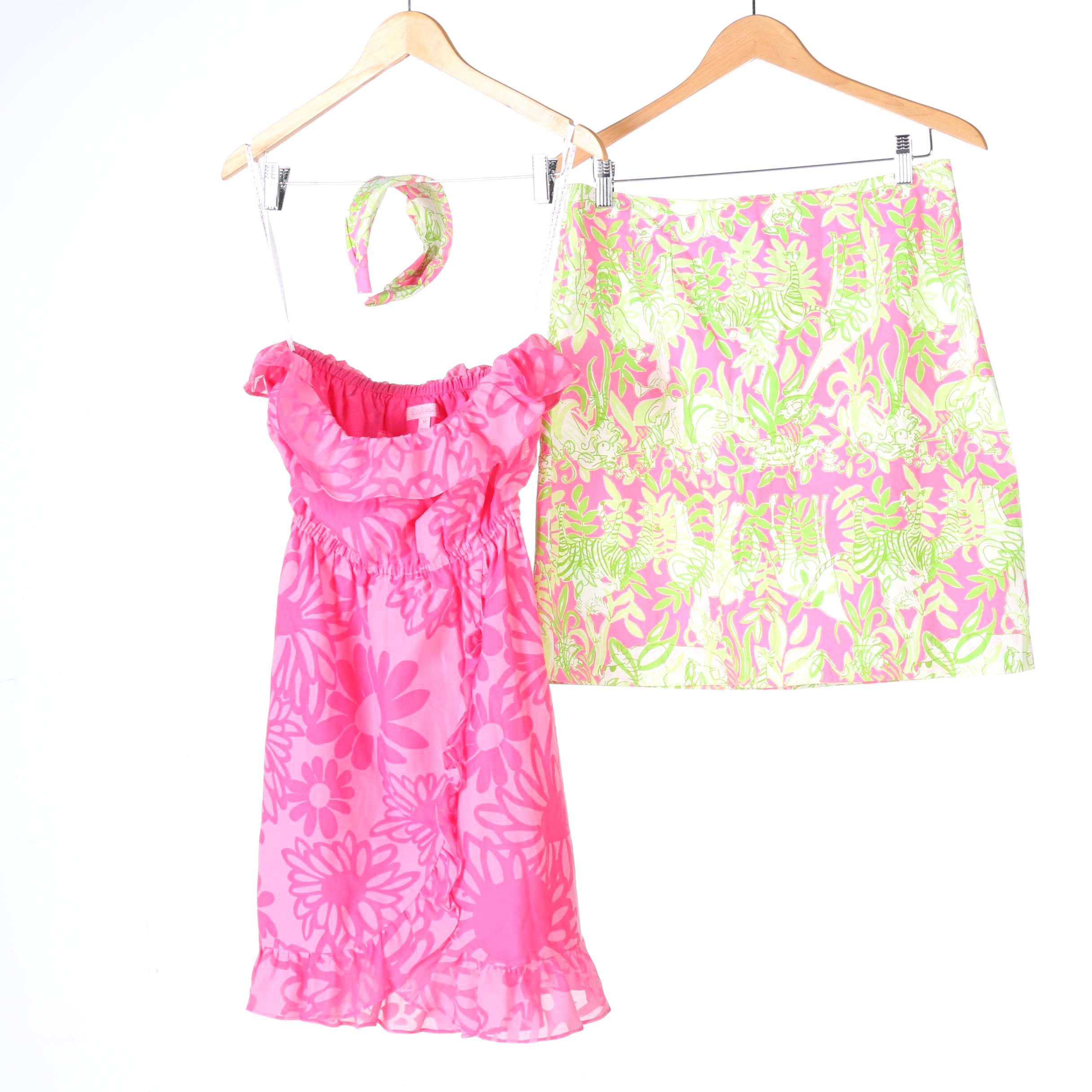 Lilly Pulitzer Floral Skirt, Dress and Headband