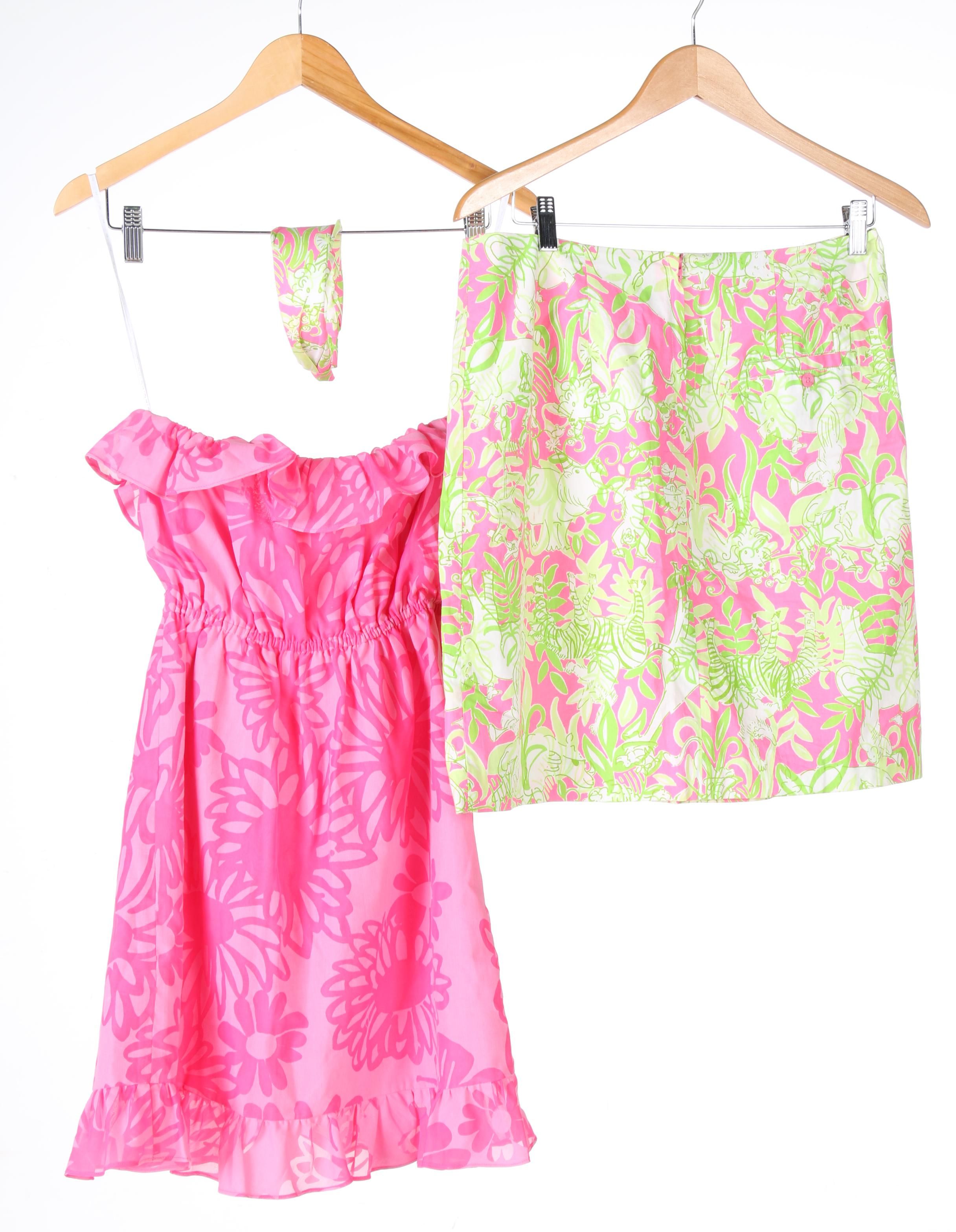 Lilly Pulitzer Floral Skirt, Dress and Headband