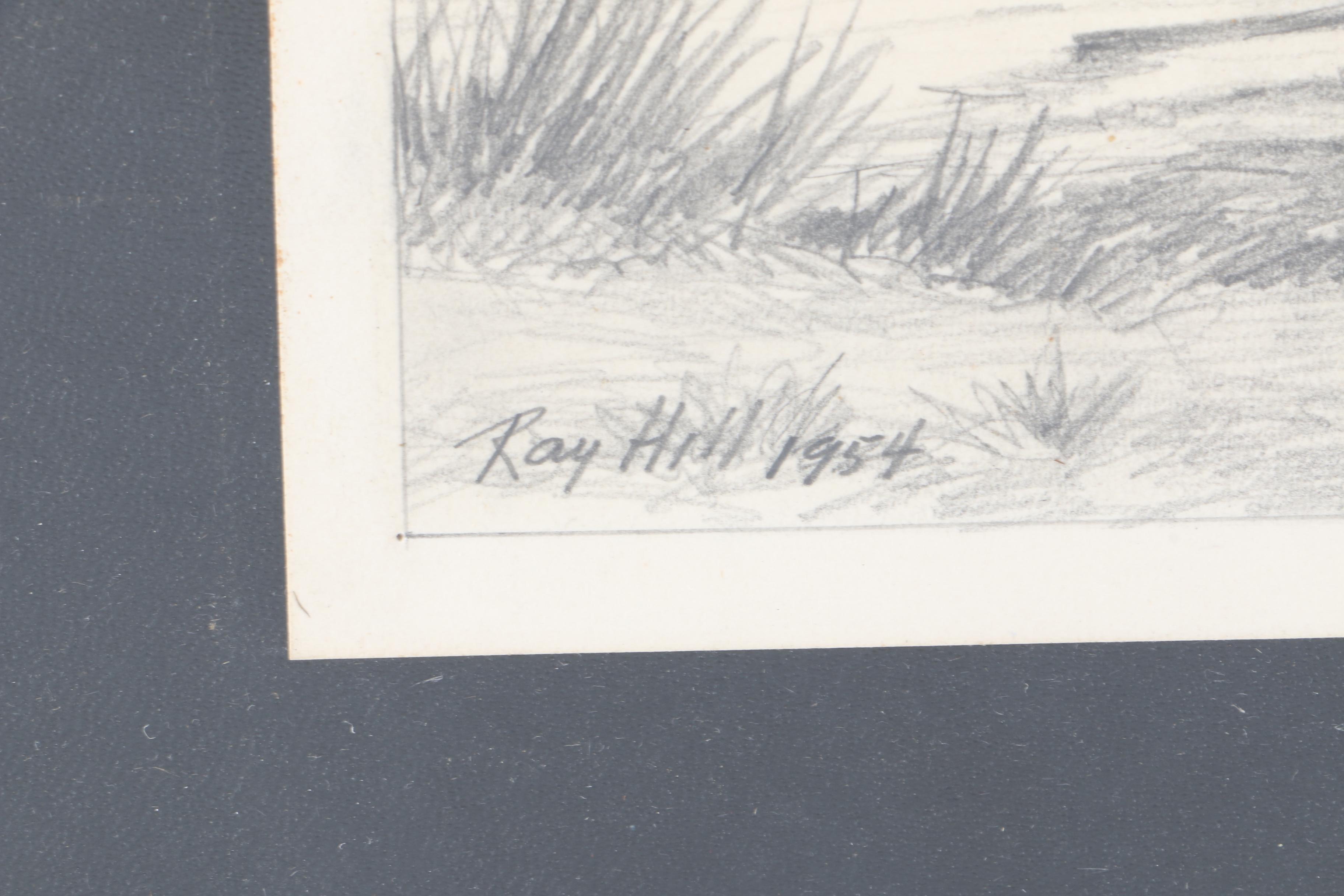 1954 Ray Hill Drawing "Goin' Fishin' Down Cape Cod Way"