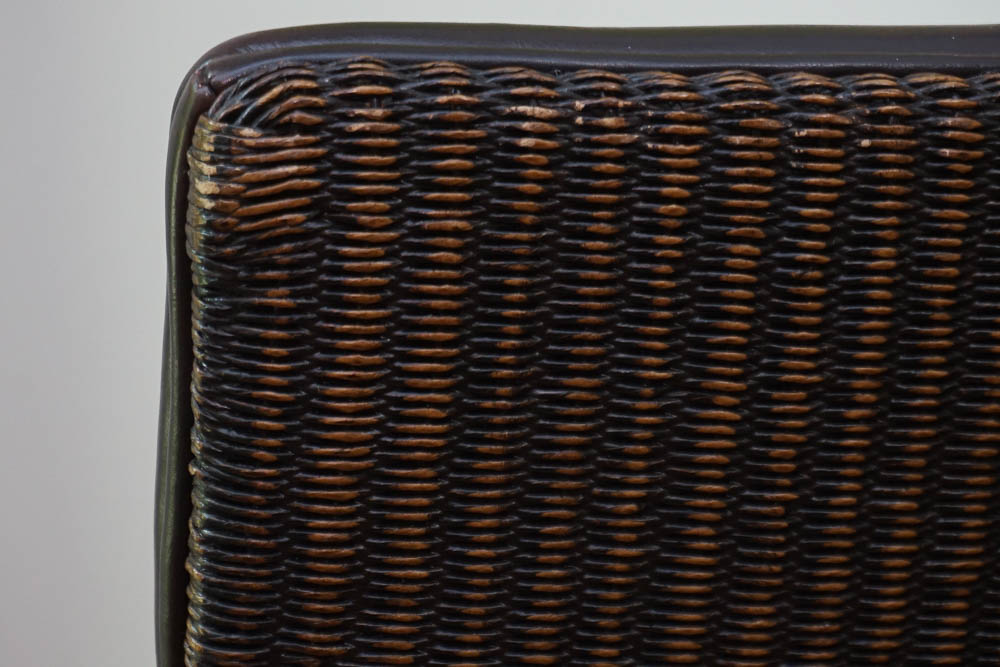 Leather Wicker Back Arm Chair by Palecek