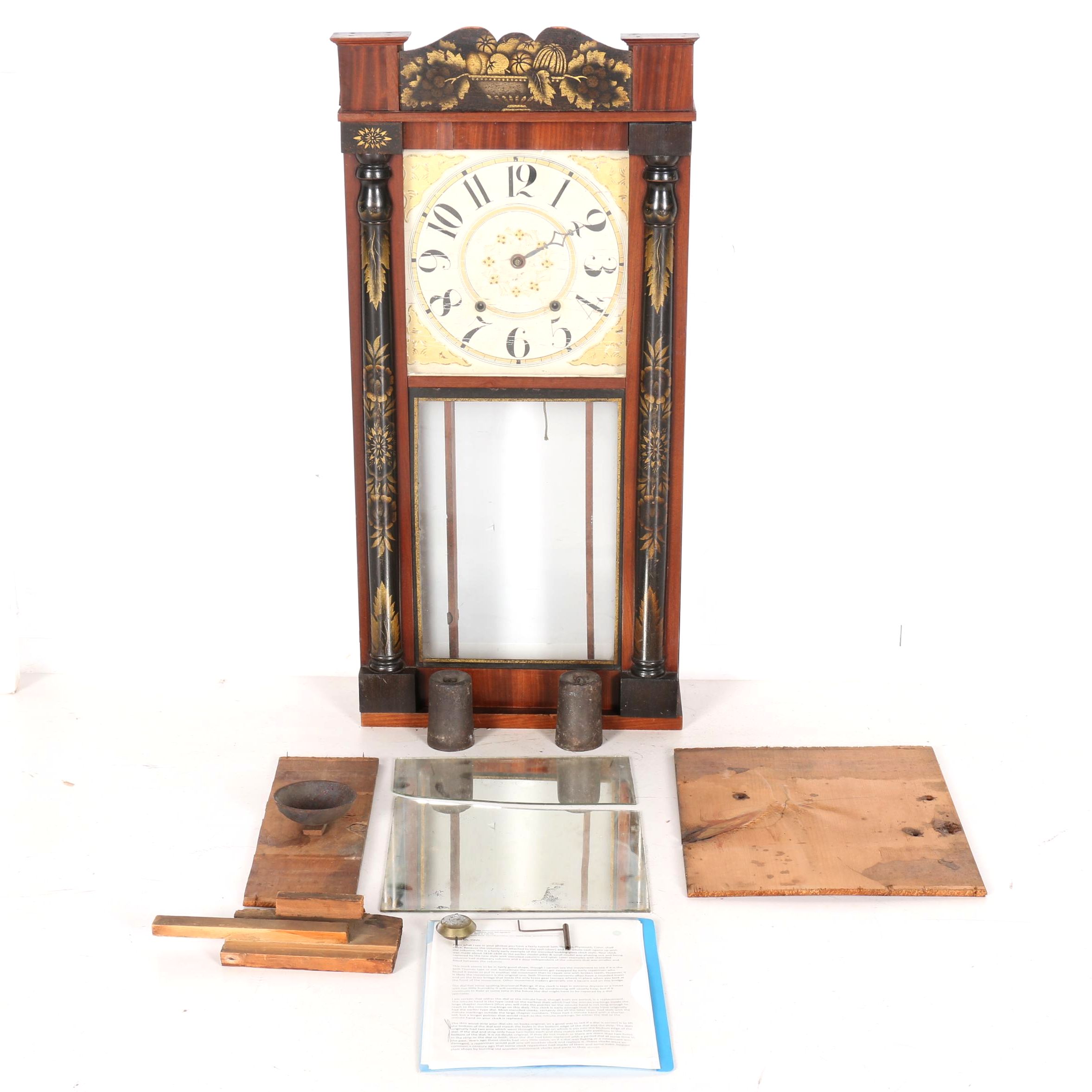 Antique Seth Thomas Style Wooden Shelf Clock