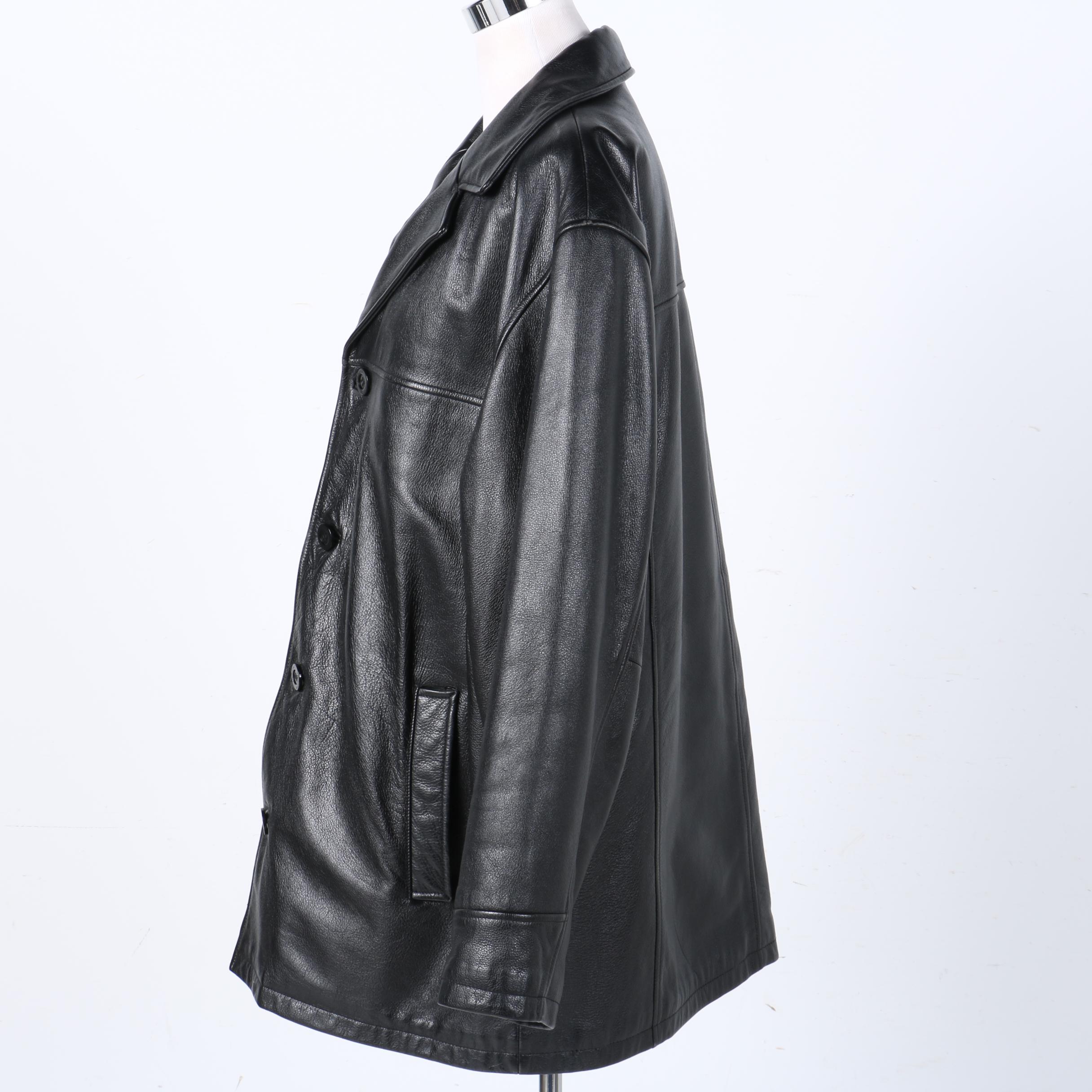 Claiborne Vintage Black Leather Coat