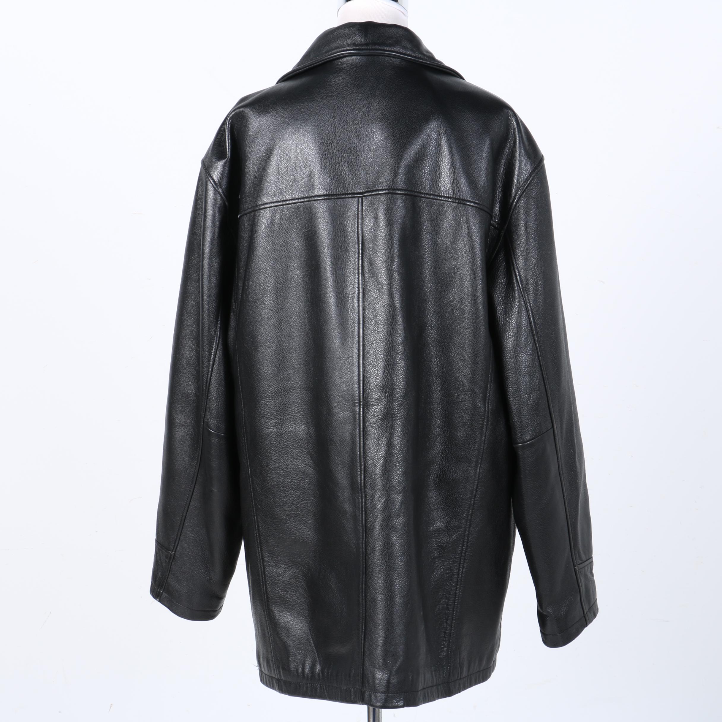 Claiborne Vintage Black Leather Coat