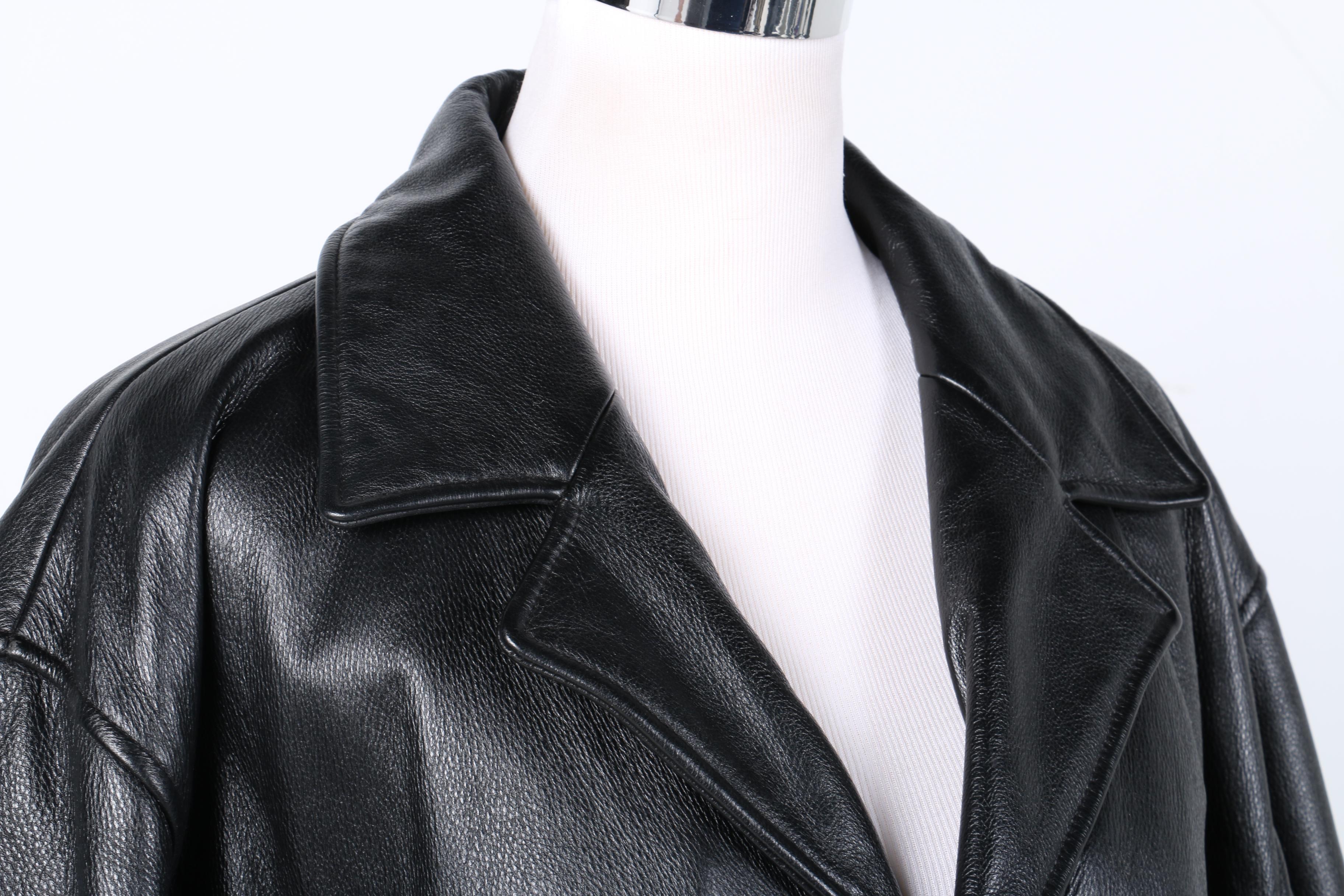 Claiborne Vintage Black Leather Coat