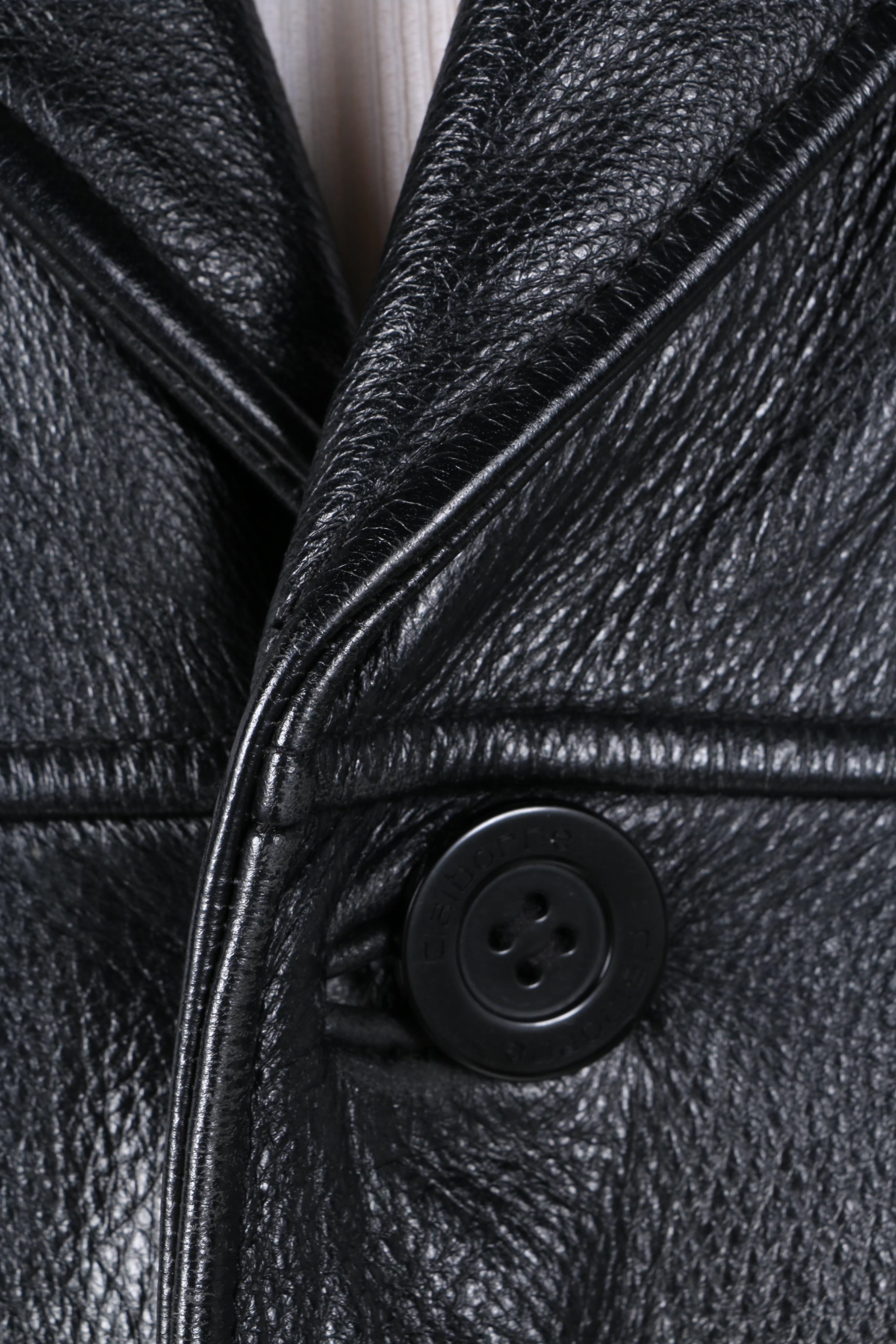 Claiborne Vintage Black Leather Coat