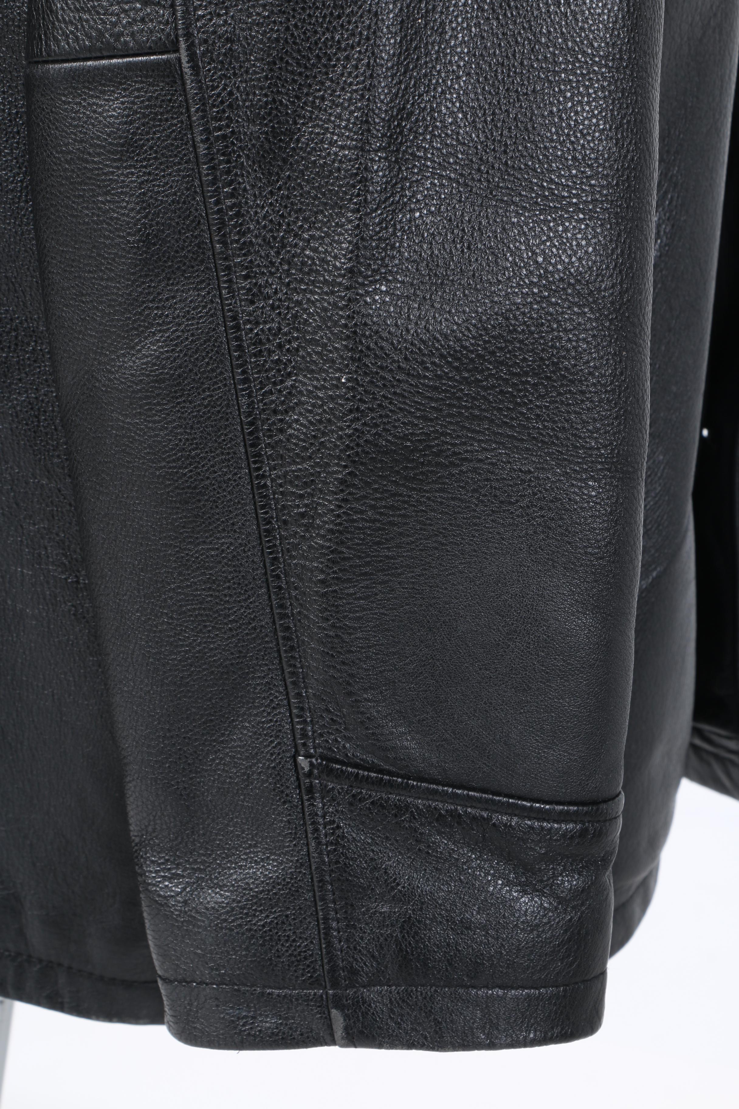 Claiborne Vintage Black Leather Coat