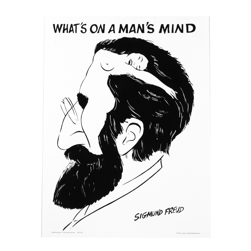 Sigmund Freud Optical Illusion Offset Lithograph