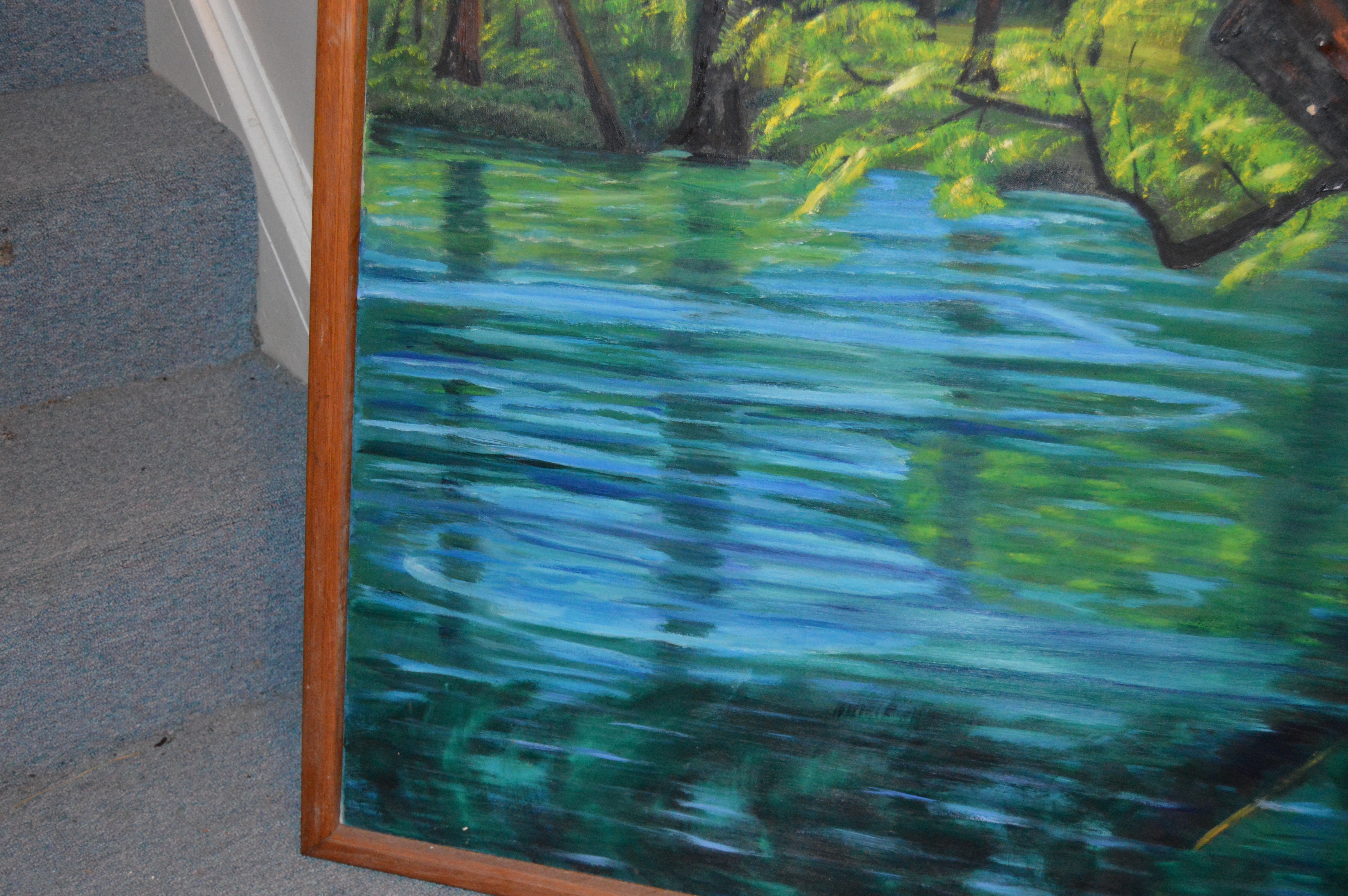 Framed Oil Painting of Blue Lagoon