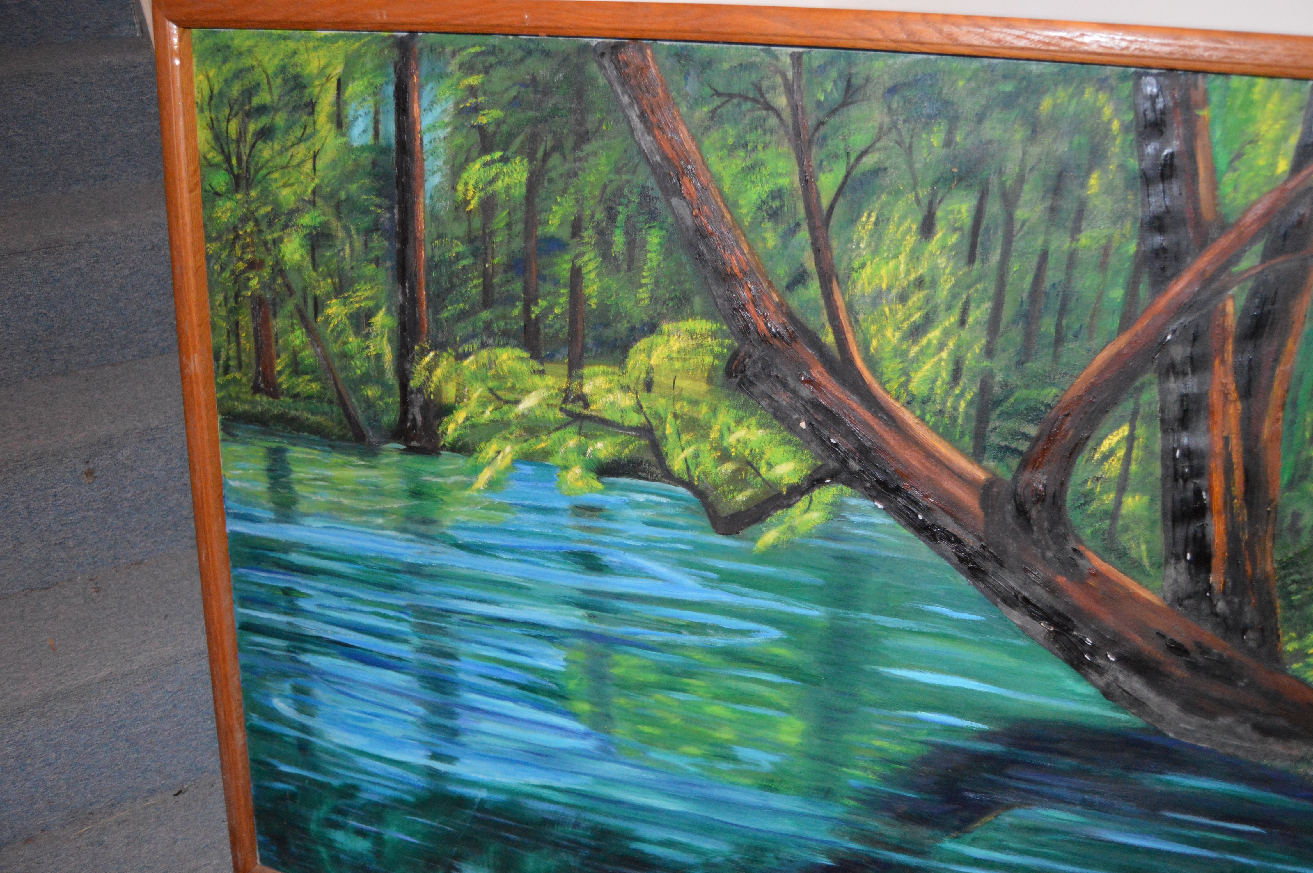 Framed Oil Painting of Blue Lagoon