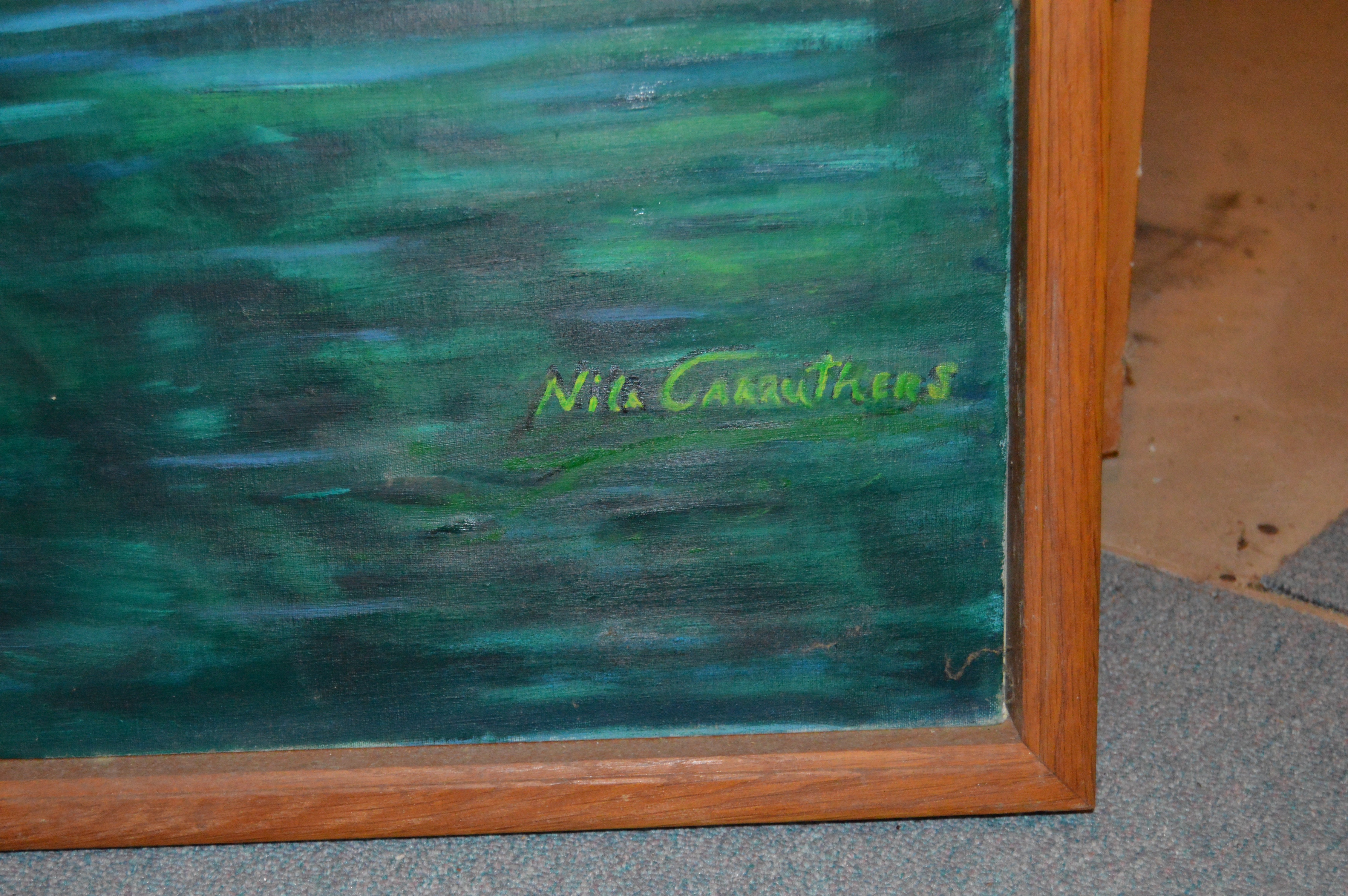 Framed Oil Painting of Blue Lagoon