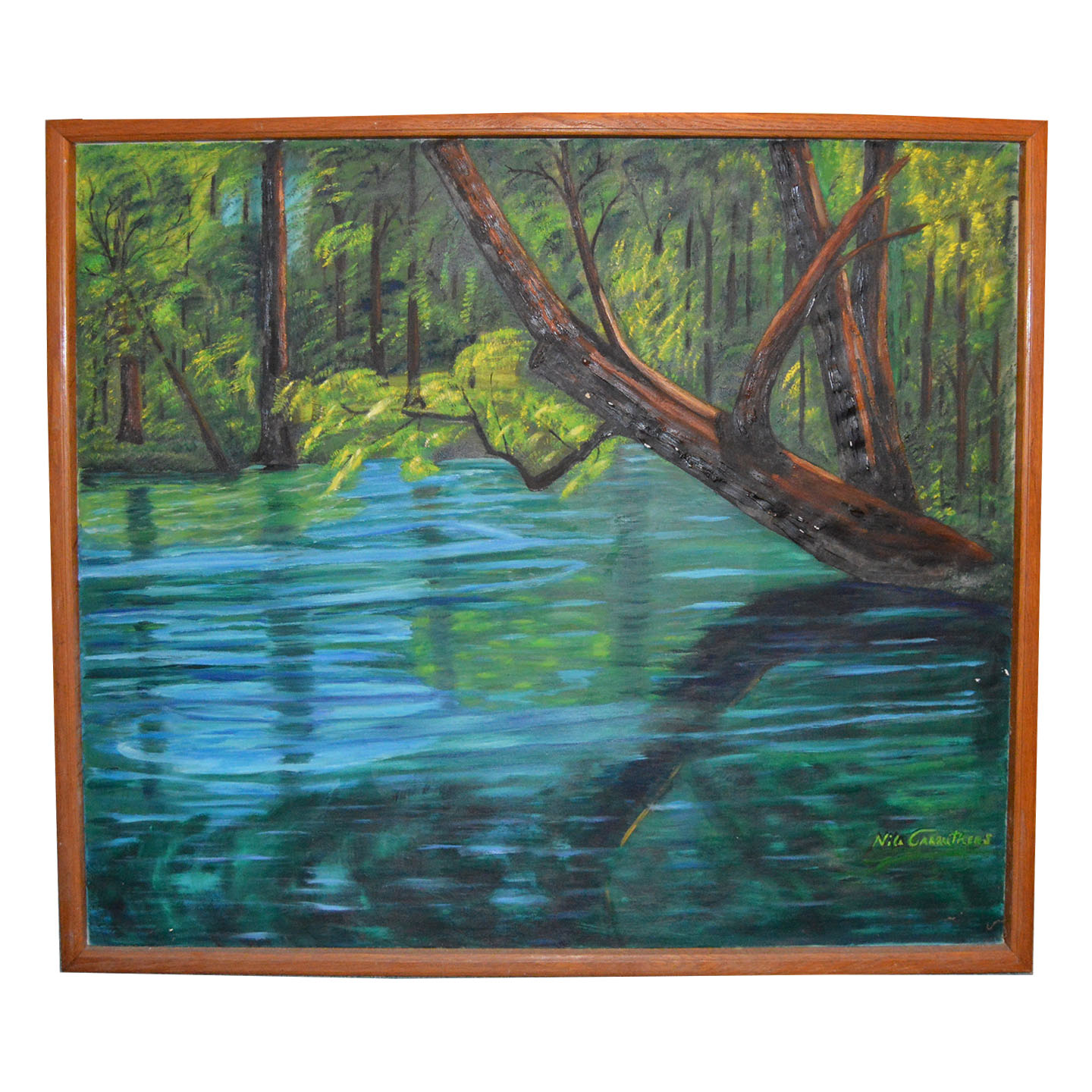 Framed Oil Painting of Blue Lagoon
