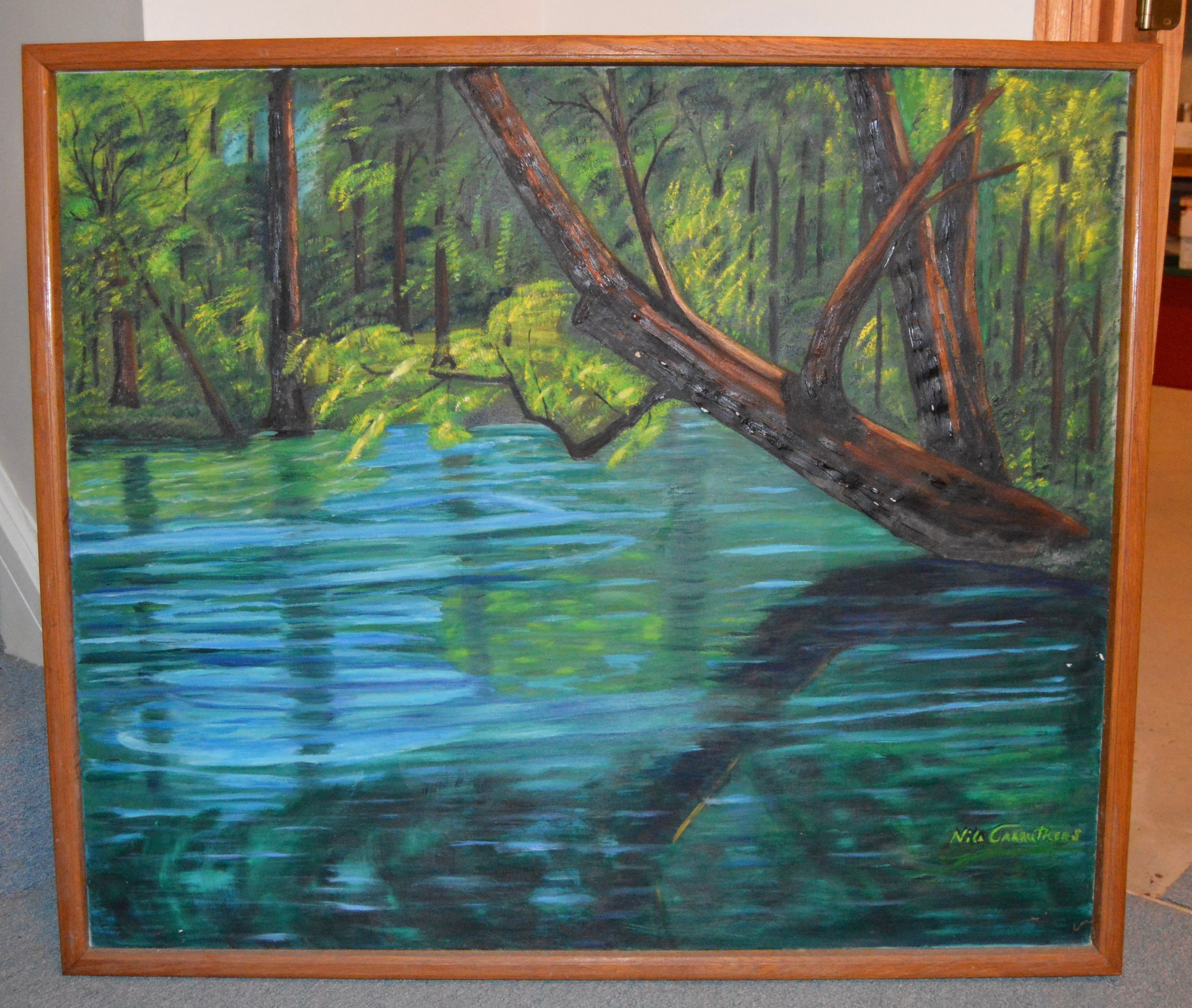 Framed Oil Painting of Blue Lagoon