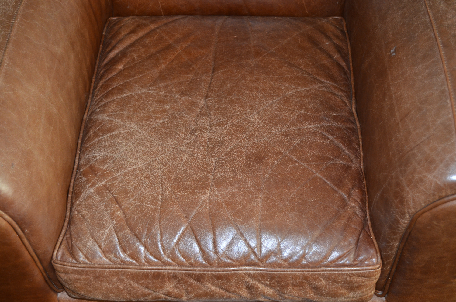 Pottery Barn by Mitchell Gold Leather Chair With Ottoman