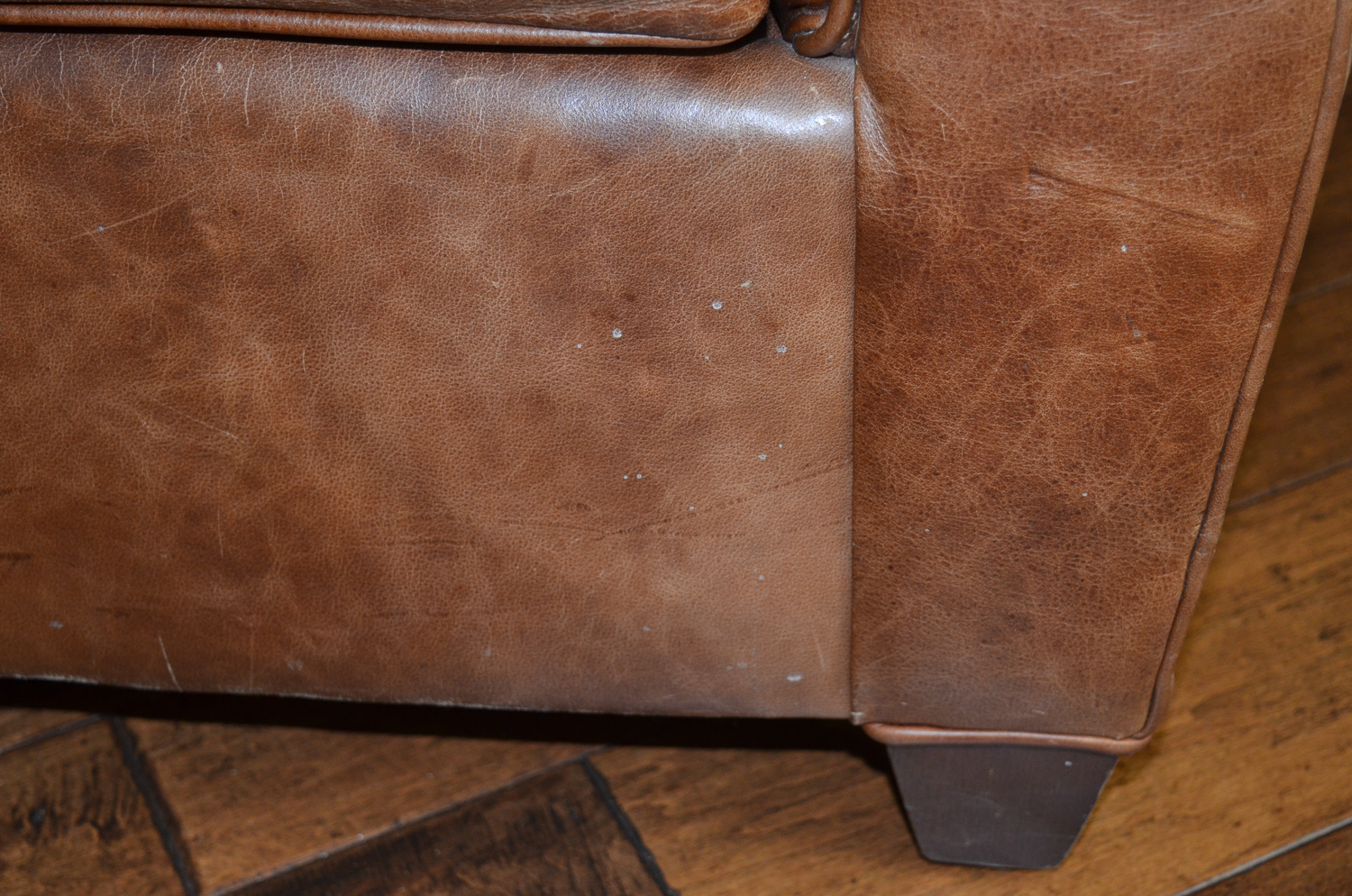 Pottery Barn by Mitchell Gold Leather Chair With Ottoman