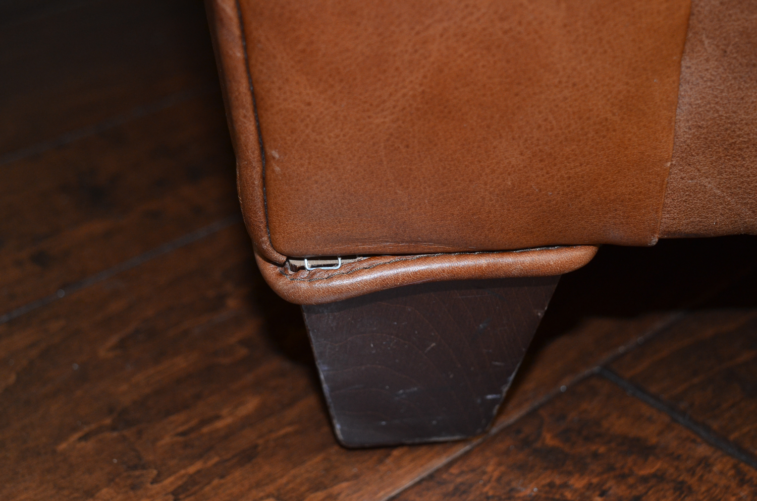 Pottery Barn by Mitchell Gold Leather Chair With Ottoman