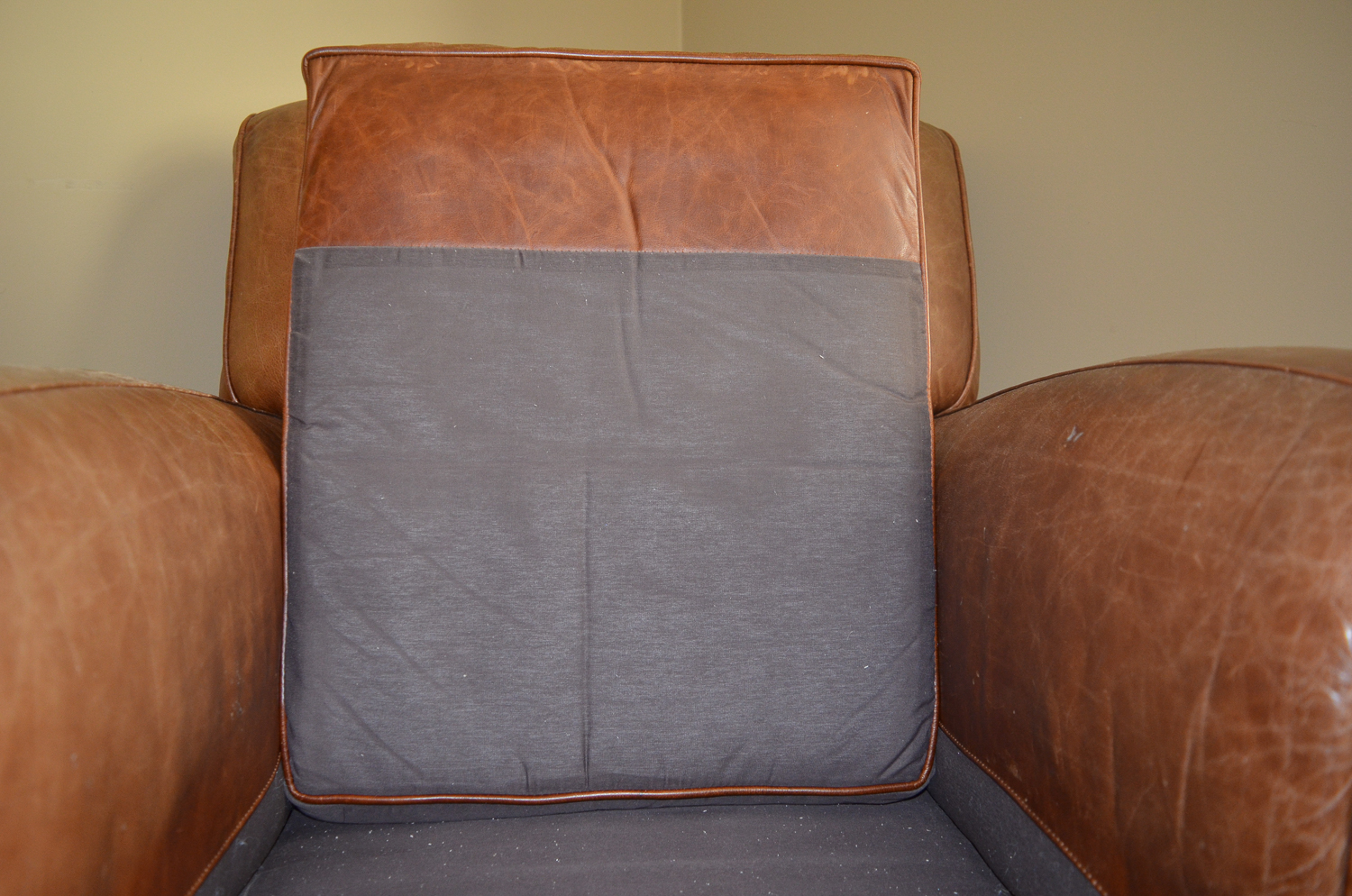 Pottery Barn by Mitchell Gold Leather Chair With Ottoman