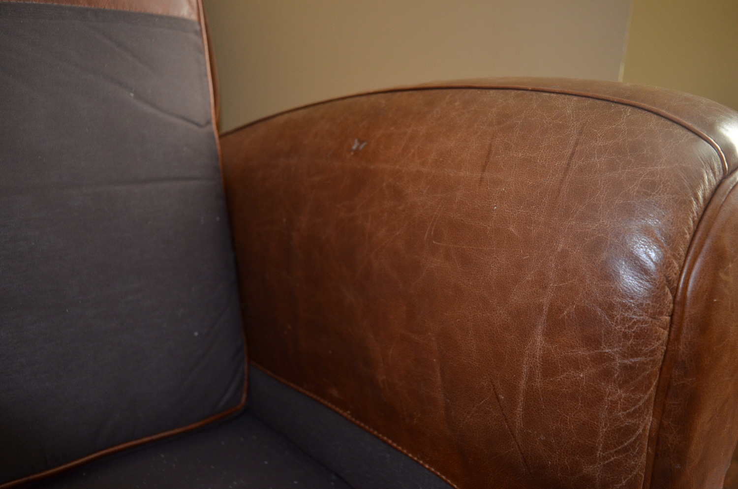 Pottery Barn by Mitchell Gold Leather Chair With Ottoman